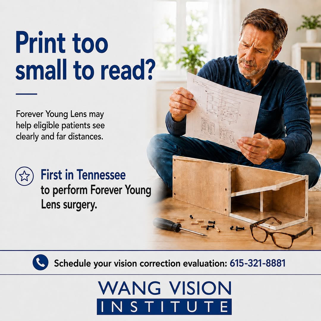 Instagram post by Dr. Ming Wang: Age-related changes in near vision can make everyday tasks—like reading instructions, checking labels, or working on a project—more frustrat…
