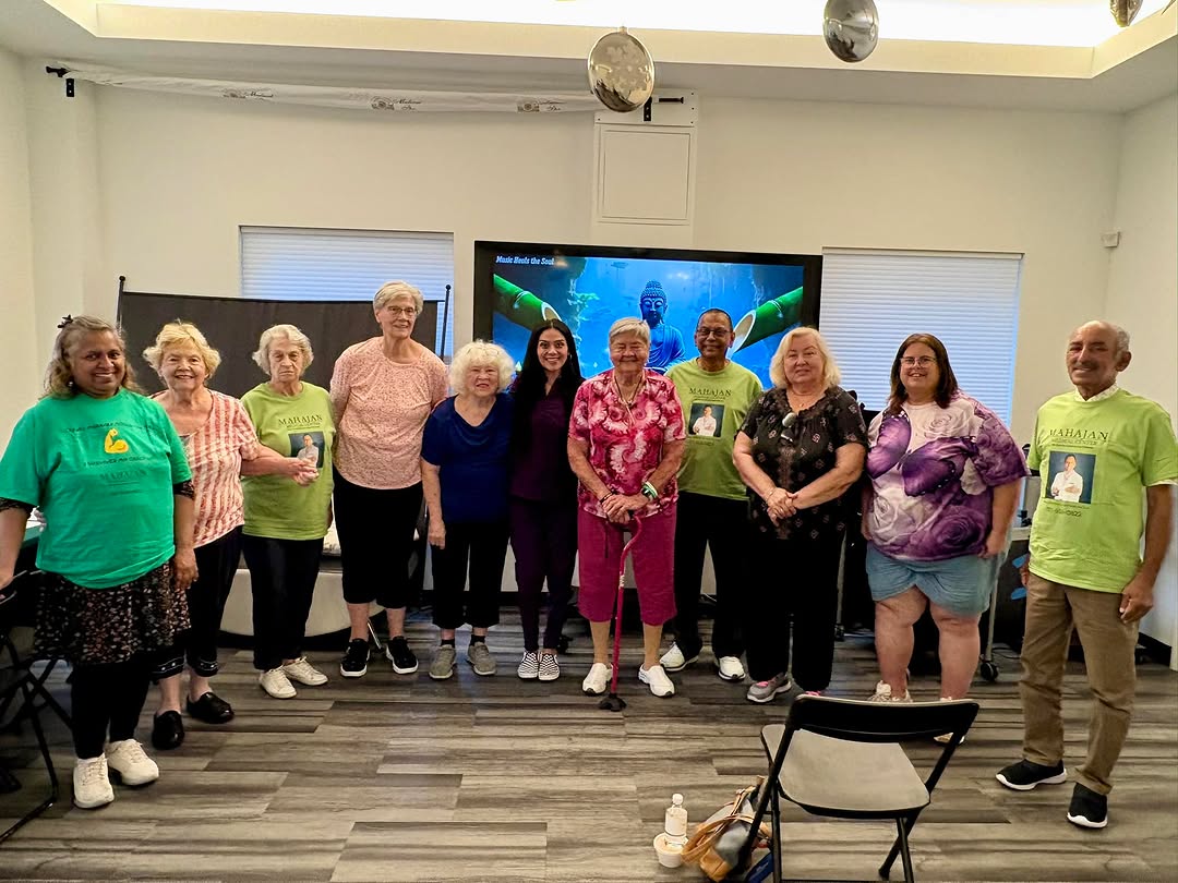 Instagram post by Dr. Mira Mahajan: Another successful and fun Chair Yoga Class!! Next one is June 17th at 1pm