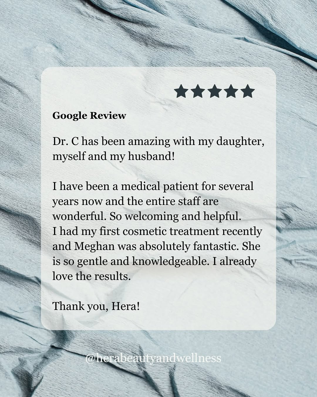 Instagram post by Dr. Mirela Cernaianu: Our patients’ kind words and opinions mean the world to us 🫶 We are so lucky to have YOU! #womenshealth #womenshormones #menopause #obgyn #…