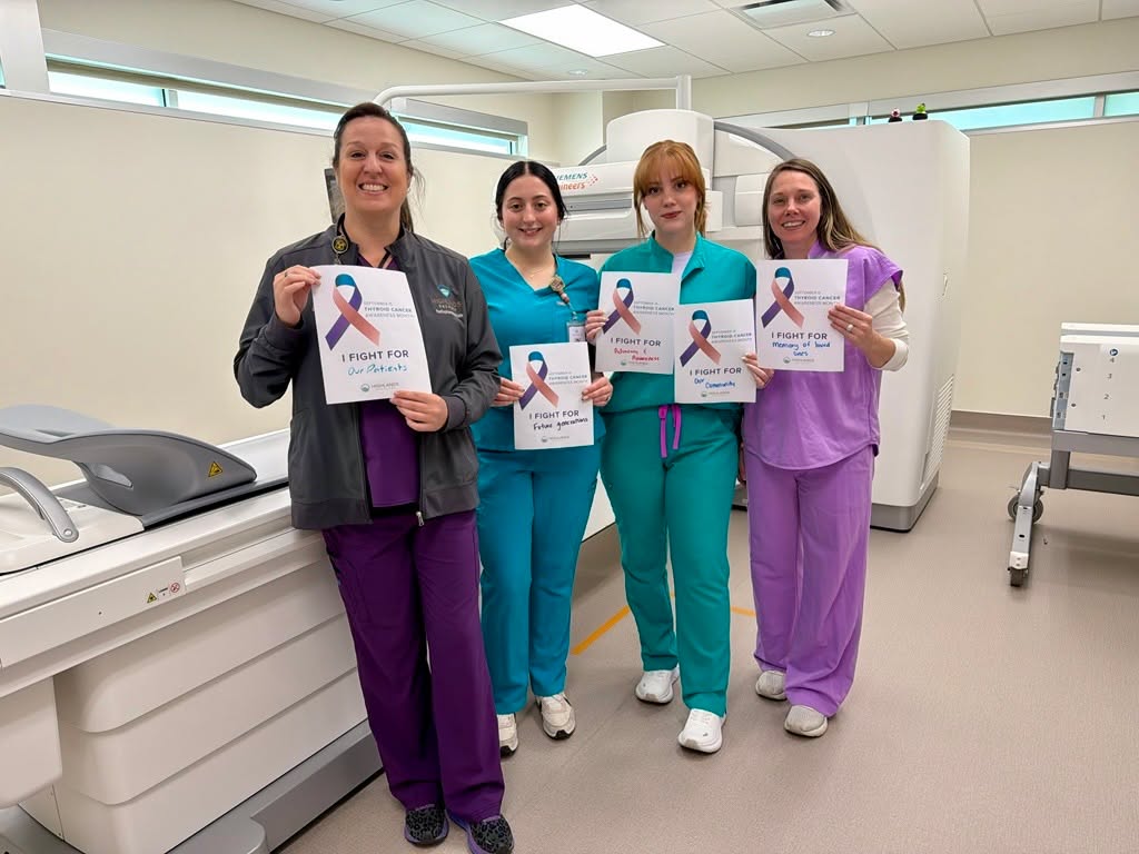 Instagram post by Dr. Mitchell J. Ross: September is Thyroid Cancer Awareness Month! Some staff in our Rogers clinic are showing their support. We fight for our patients, future ge…