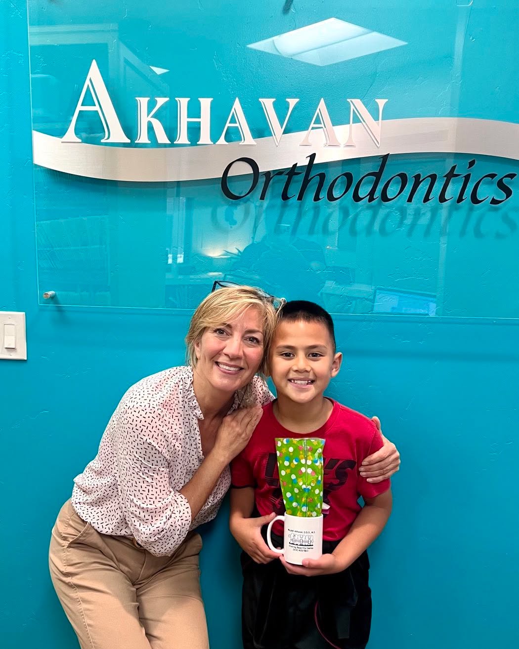 Instagram post by Dr. Mojdah Akhavan: Congrats Gabriel ! Braces off today πππ