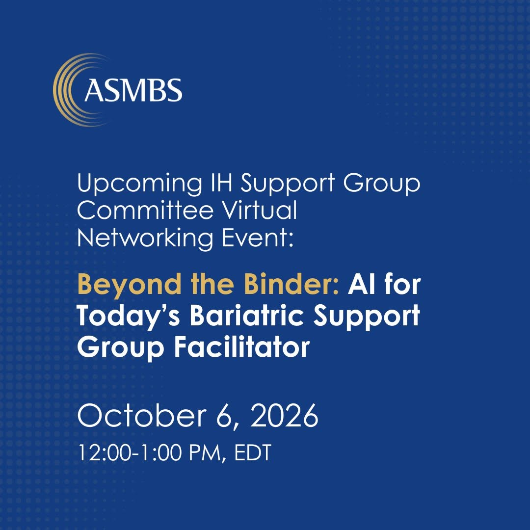 Instagram post by Dr. Monali Misra: AI is opening up new possibilities for support group facilitators. Join the ASMBS Integrated Health Support Group Committee on October 6 fro…