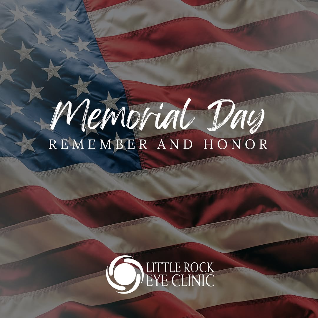Instagram post by Dr. Monica Hall: Today, we remember and honor the heroes who made the ultimate sacrifice for our freedom. #MemorialDay #LittleRockEyeClinic 🇺🇸🙏
