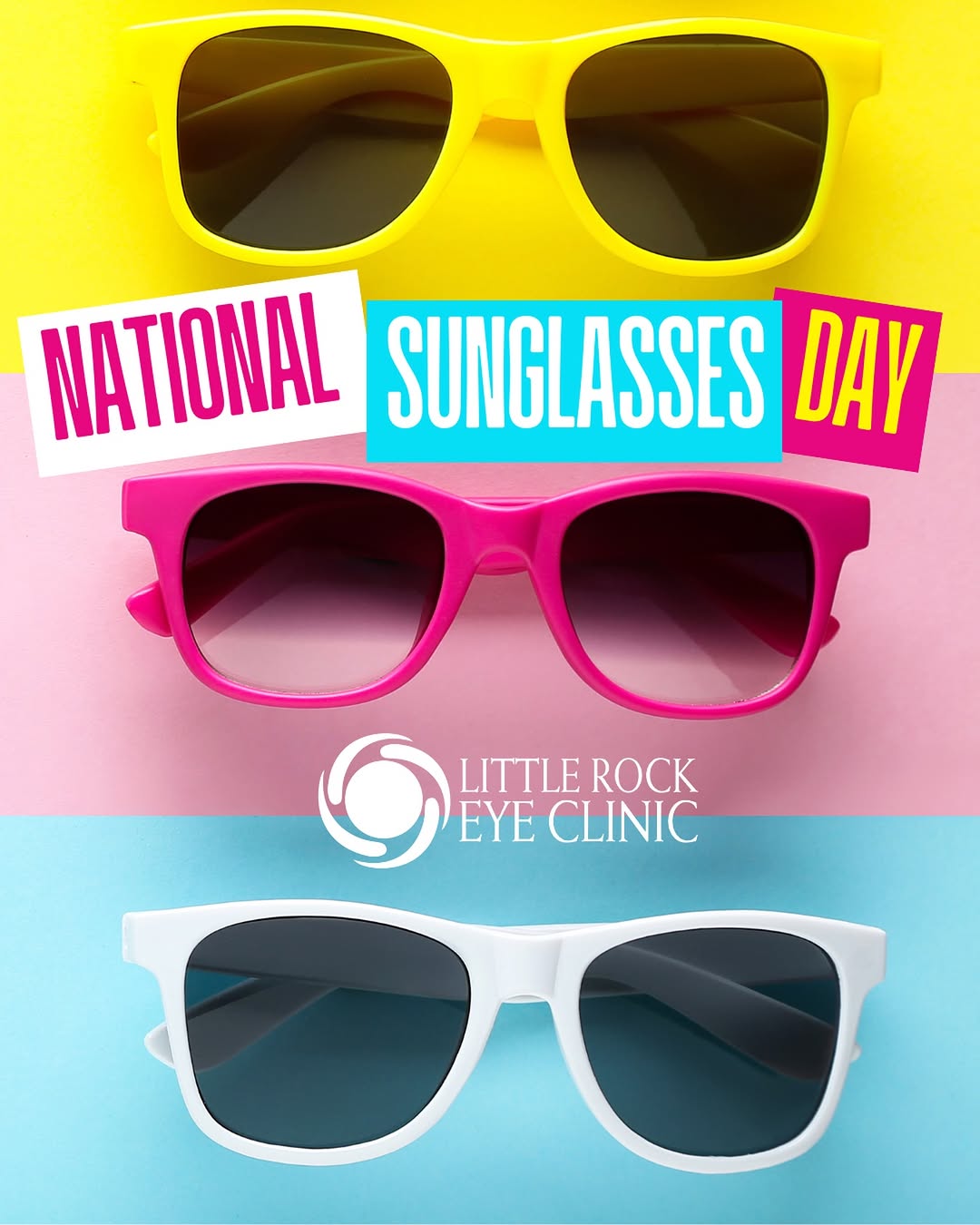 Instagram post by Dr. Monica Hall: Today is National Sunglasses Day. Sunglasses aren’t just a fashion accessory. They help protect your eyes from harmful UV rays and support l…