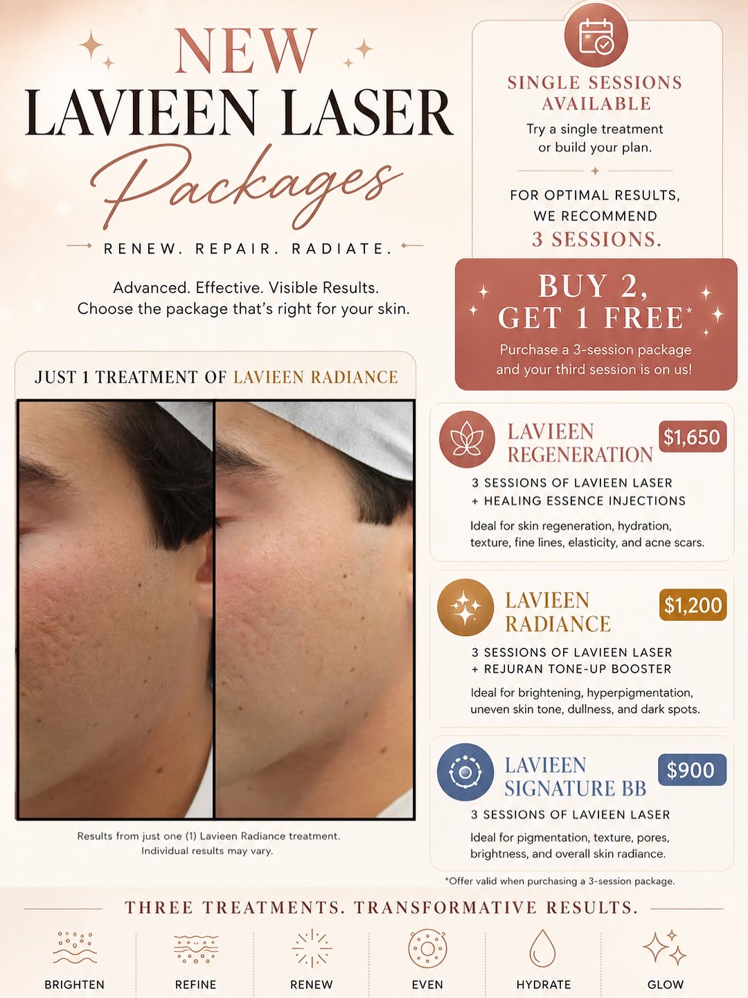 Instagram post by Dr. Mytien Goldberg: ☀️ SUMMER SKIN RECHARGE IS HERE ✨ Ready for smoother, brighter, more radiant skin? LAVIEEN Laser helps improve the appearance of pigmentatio…