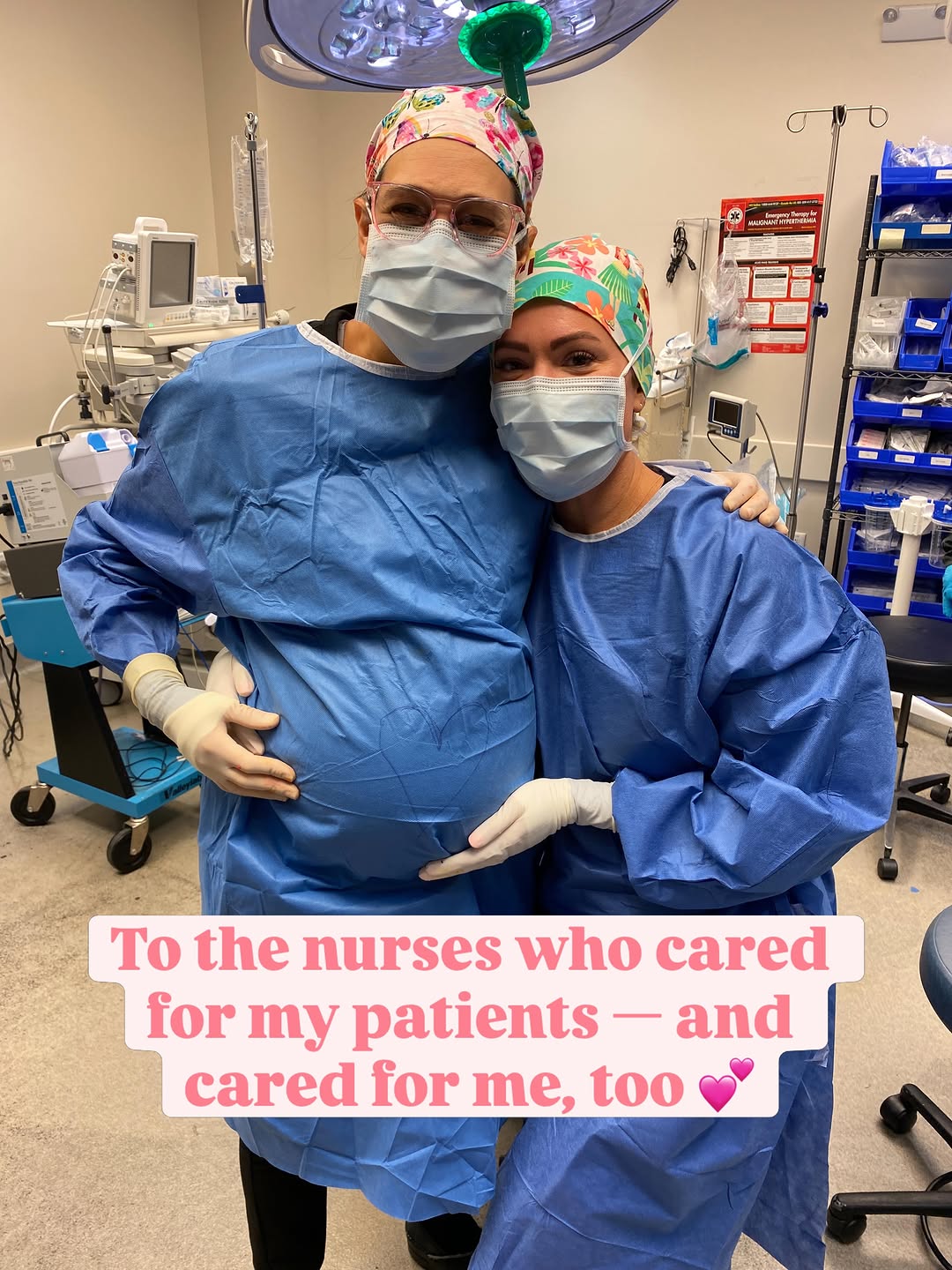 Instagram post by Dr. Nadia K. Mostovych: To the nurses who have cared for my patients, my family, and me — thank you. 🤍 Some of you were my closest teammates during residency. Some…