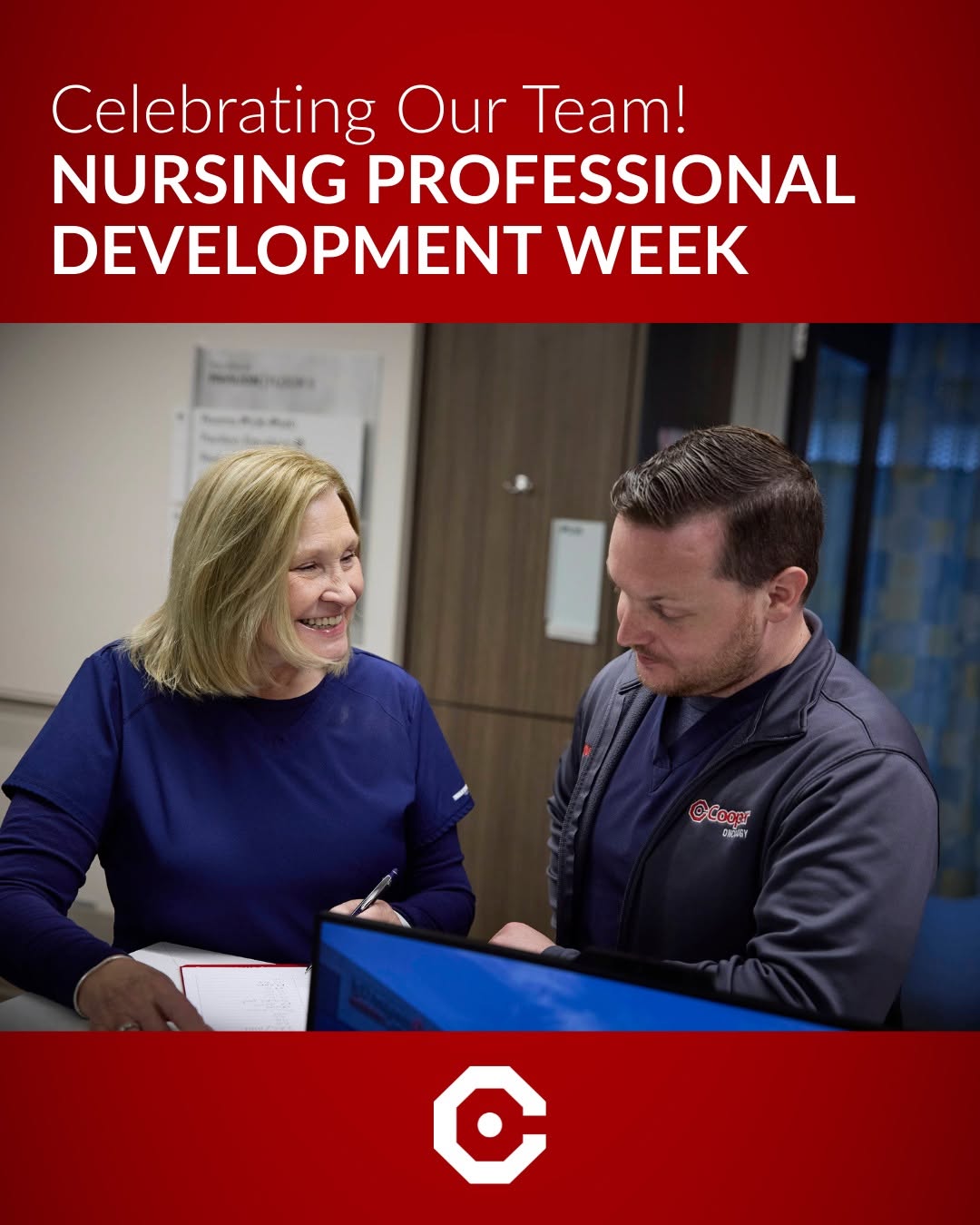 Instagram post by Dr. Naomi Lawrence: This week, Cooper proudly celebrates #NursingProfessionalDevelopmentWeek by recognizing our dynamic clinical educators. Through education, m…
