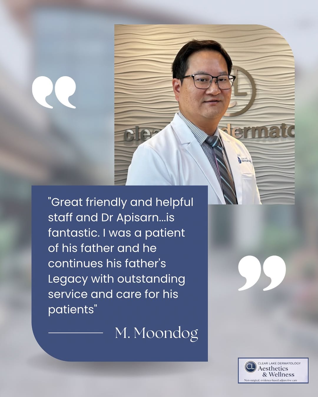 Instagram post by Dr. Narin (Joe) Apisarnthanarax: The legacy of caring for our dermatology patients continues. Your reviews mean the world to us and inspire us to keep providing compassionat…