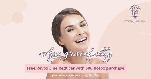 Instagram post by Dr. Natalie Drake: September Special: FREE Revox Line Reducer with 50u Botox Purchase. Call to book your appointment today! (346) 298-7880 #practicehappinessme…