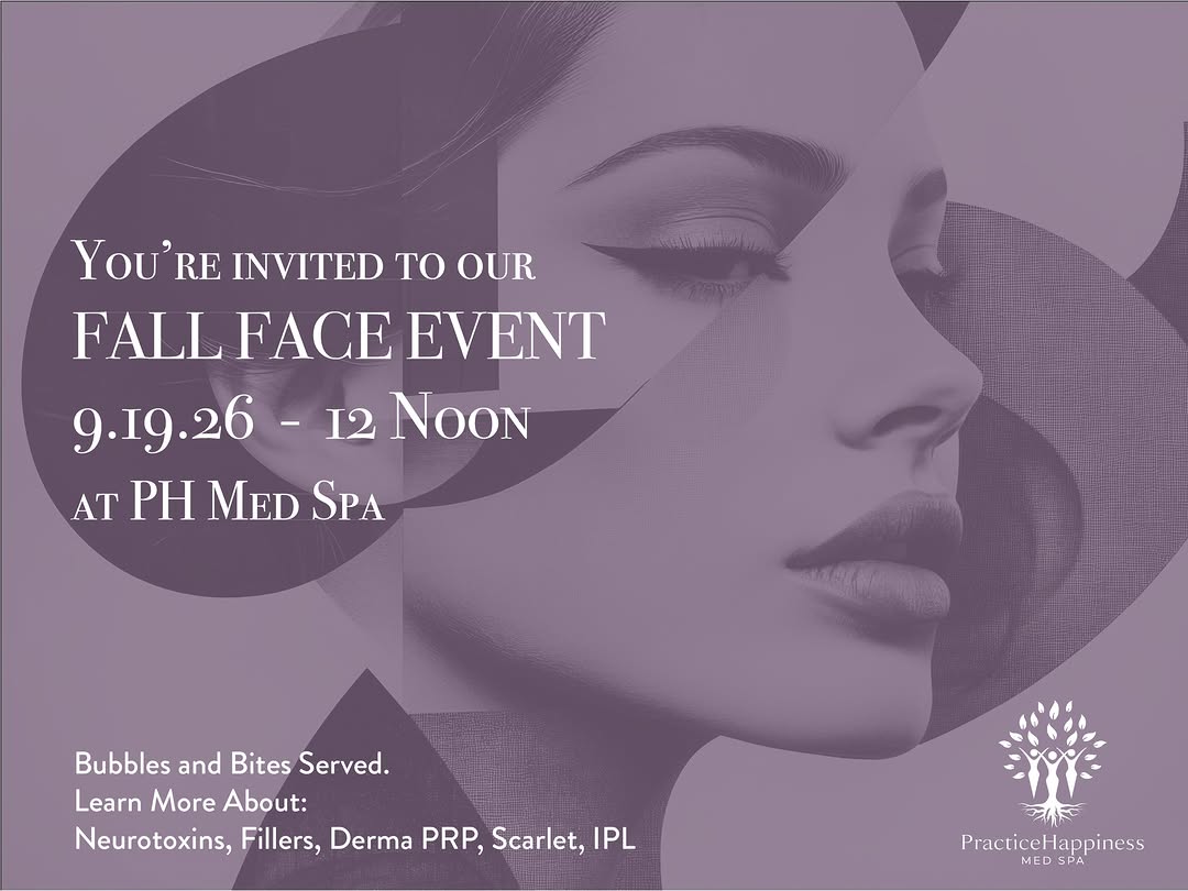 Instagram post by Dr. Natalie Drake: Make your weekend plans to attend our Fall Face Event. Grab the girls and we will see you there! Get the detals: https://practice-happiness.…