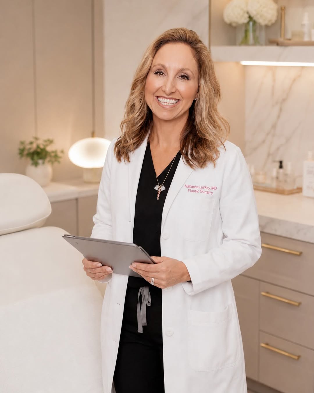 Instagram post by Dr. Natasha Luckey: Hi friends! 👋 I realized I’ve never properly introduced myself here, so I wanted to say hello. I’m Dr. Natasha Luckey—a wife, mom to four a…