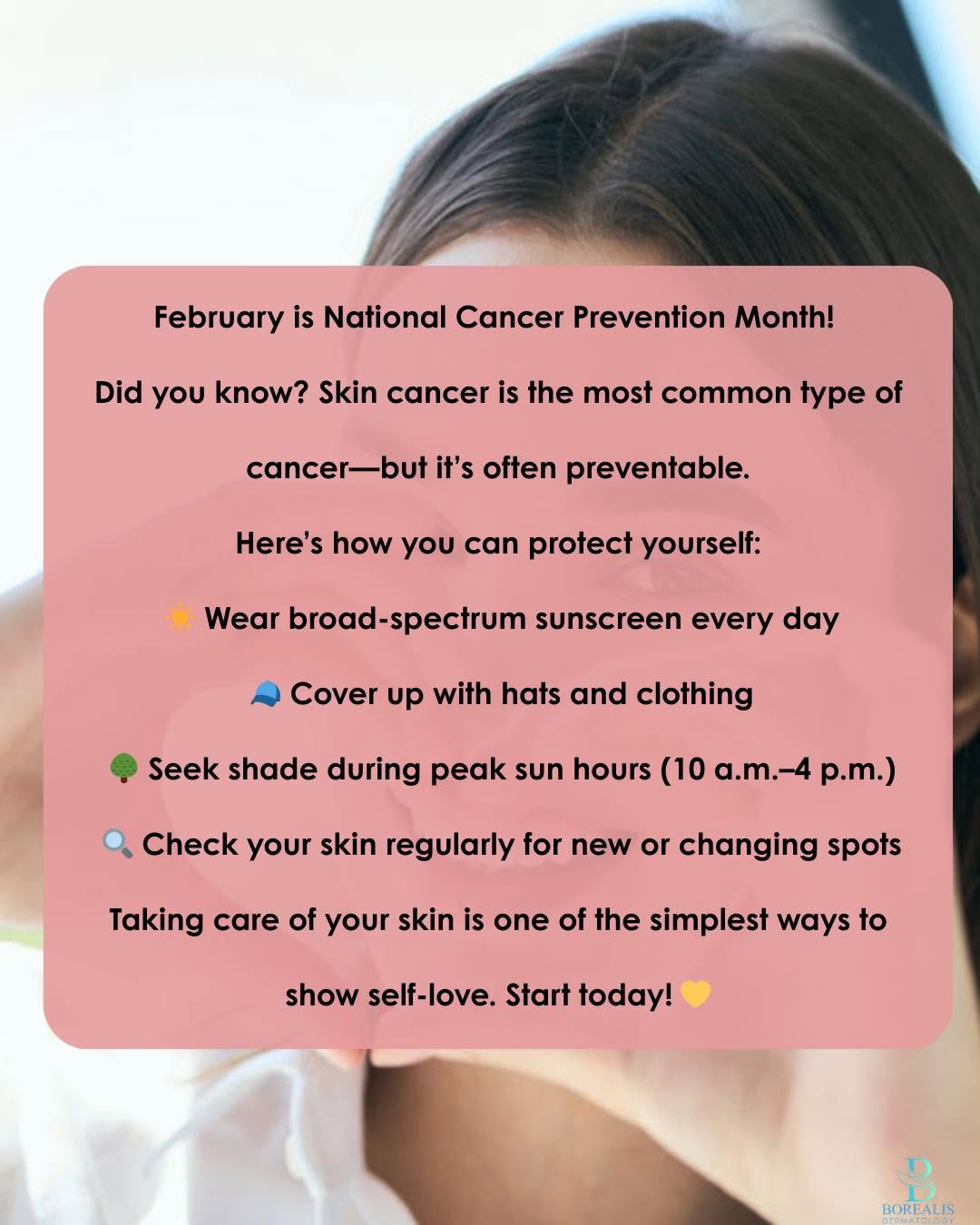 Instagram post by Dr. Navin S. Arora, DO, FAAD: February is National Cancer Prevention Month! #medspa #medspa #borealisderm #WestburyNY #Levittown #HuntingtonNY #GlowingSkin #HuntingtonNY …