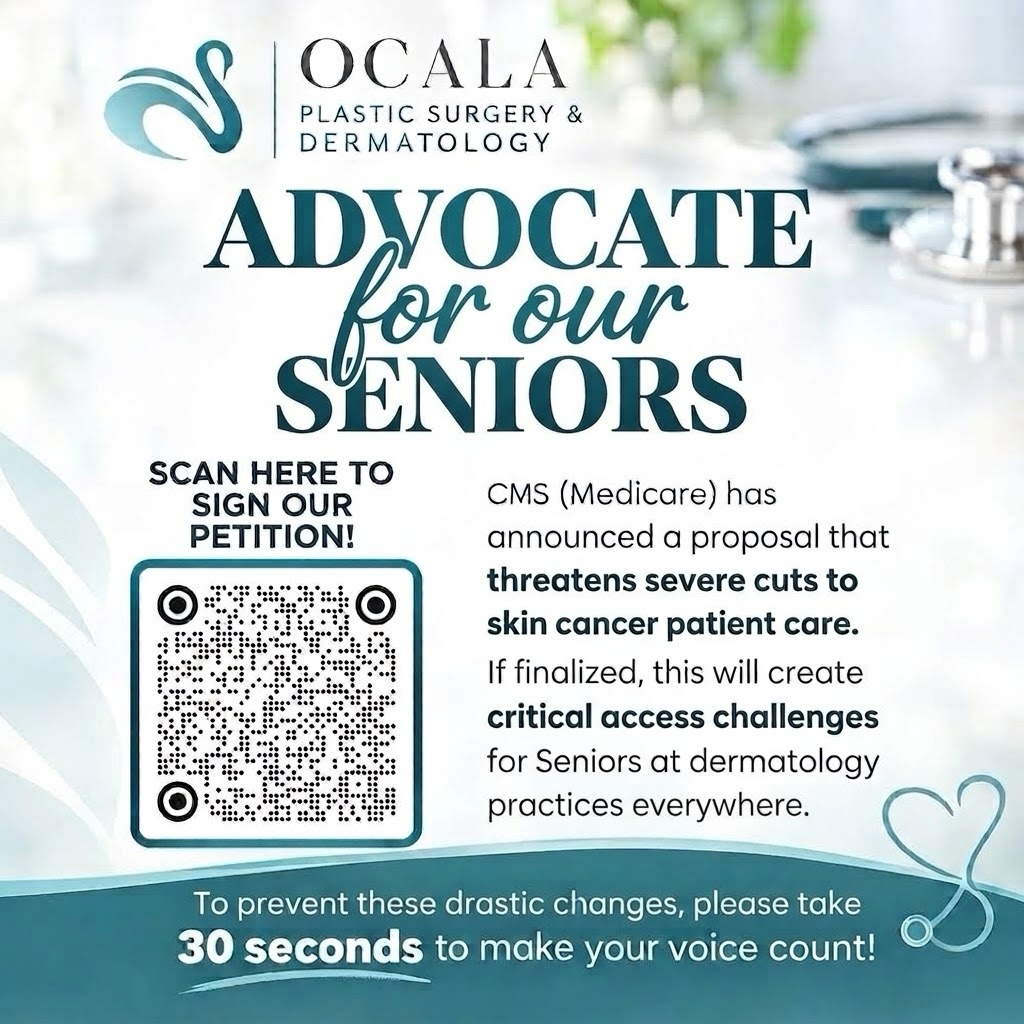 Instagram post by Dr. Navinderdeep S. Nijher: Protecting our seniors means protecting their access to quality care. 💙 Proposed CMS (Medicare) cuts threaten essential skin cancer service…