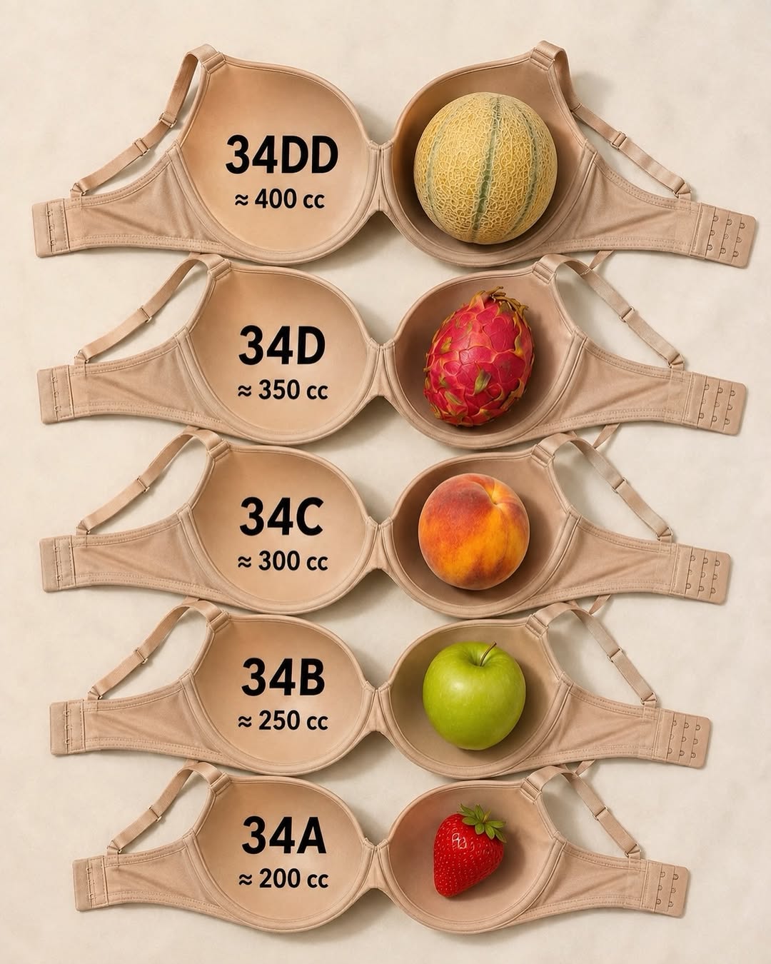 Instagram post by Dr. Neal Goldberg: Melon, peach, or strawberry? Here’s what implant sizes really look like. The most common question I get is “how many cc’s do I need?” But he…