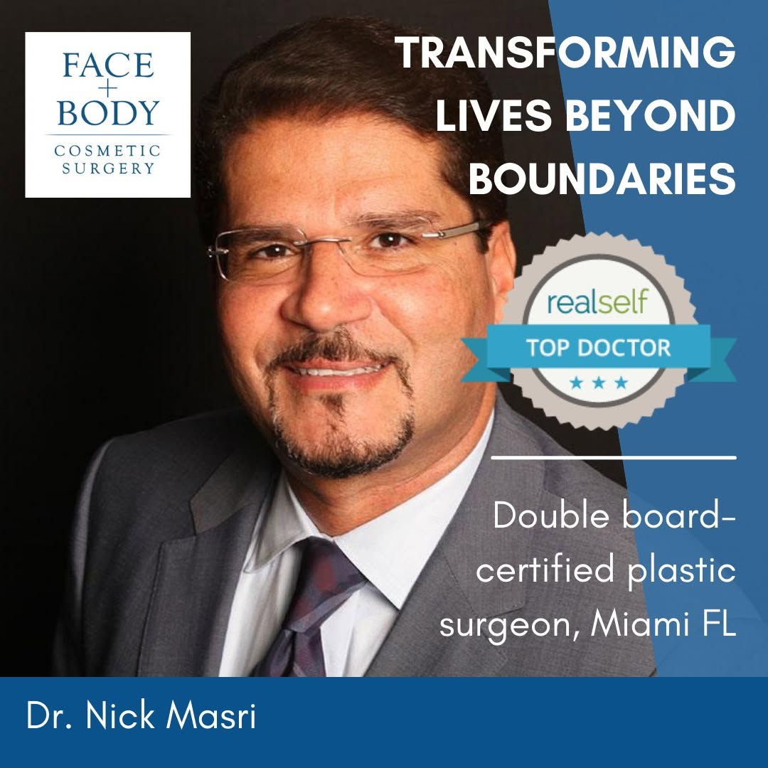Instagram post by Dr. Nick Masri: At Face + Body Cosmetic Surgery, you have the opportunity to schedule a complimentary consultation with two experienced and highly qualified…