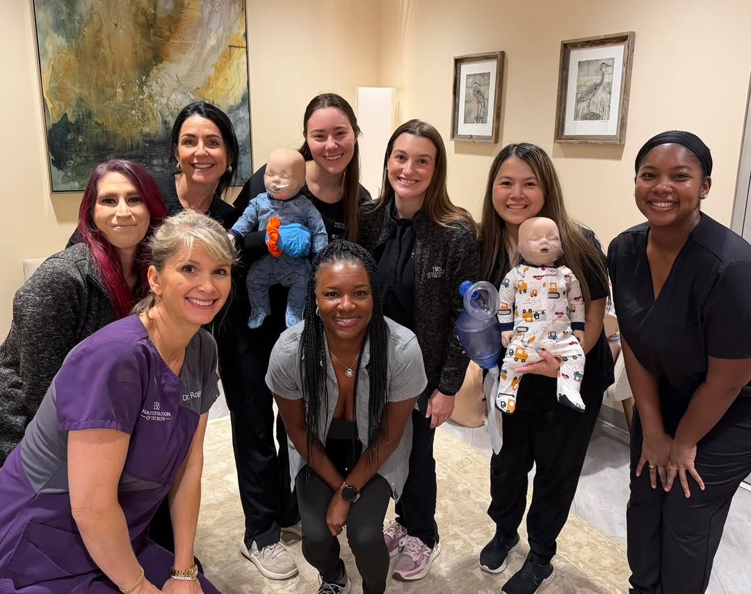 Instagram post by Dr. Nicole E. Rogers: Our team had fun yesterday getting updated CPR and basic life support training!