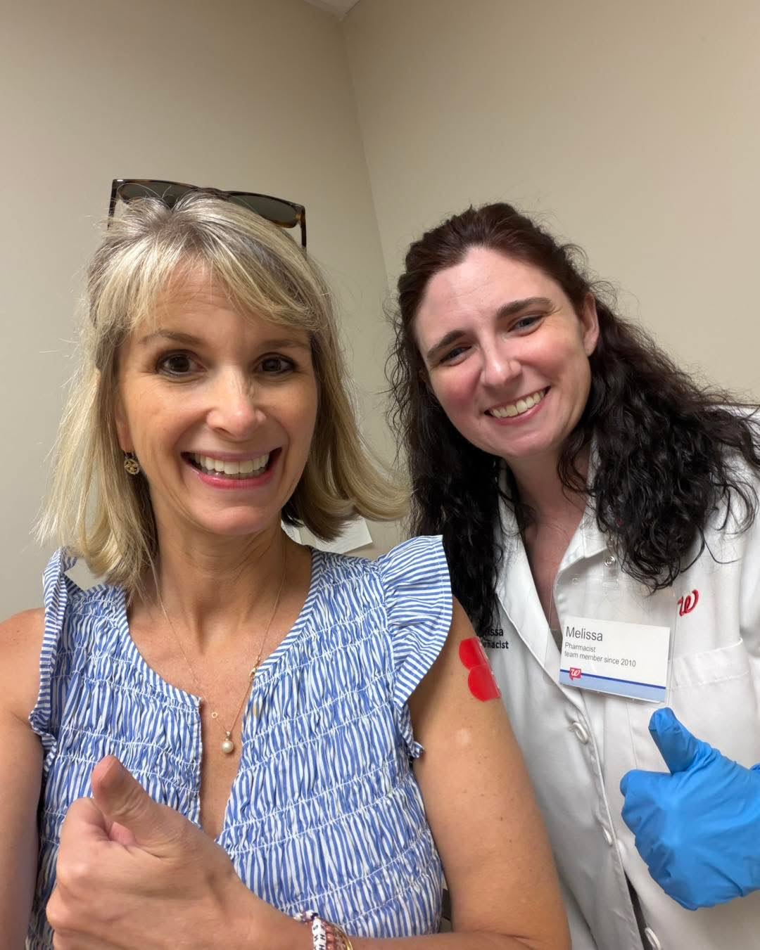 Instagram post by Dr. Nicole E. Rogers: Vaccines save lives!! Today my Walgreens pharmacist Melissa gave me shots for Covid, Flu, and Shingles! (Yep part of the fun of turning 50!