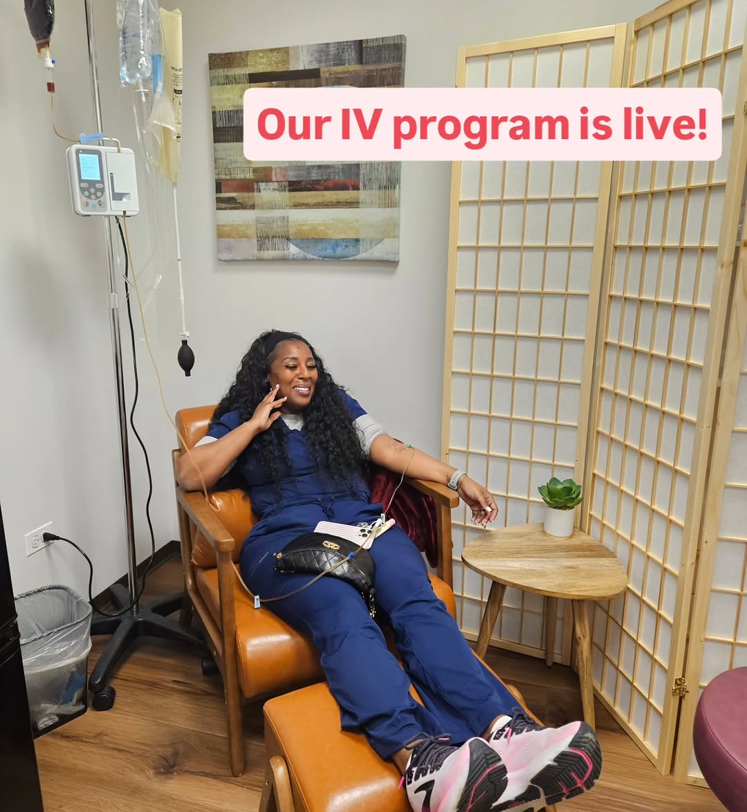 Instagram post by Dr. Nicole E. Williams: I'm super excited! Our IV therapy program is live! We are offering iron infusions, B12, Myers IV cocktail, essential minerals, and NAD+ to s…
