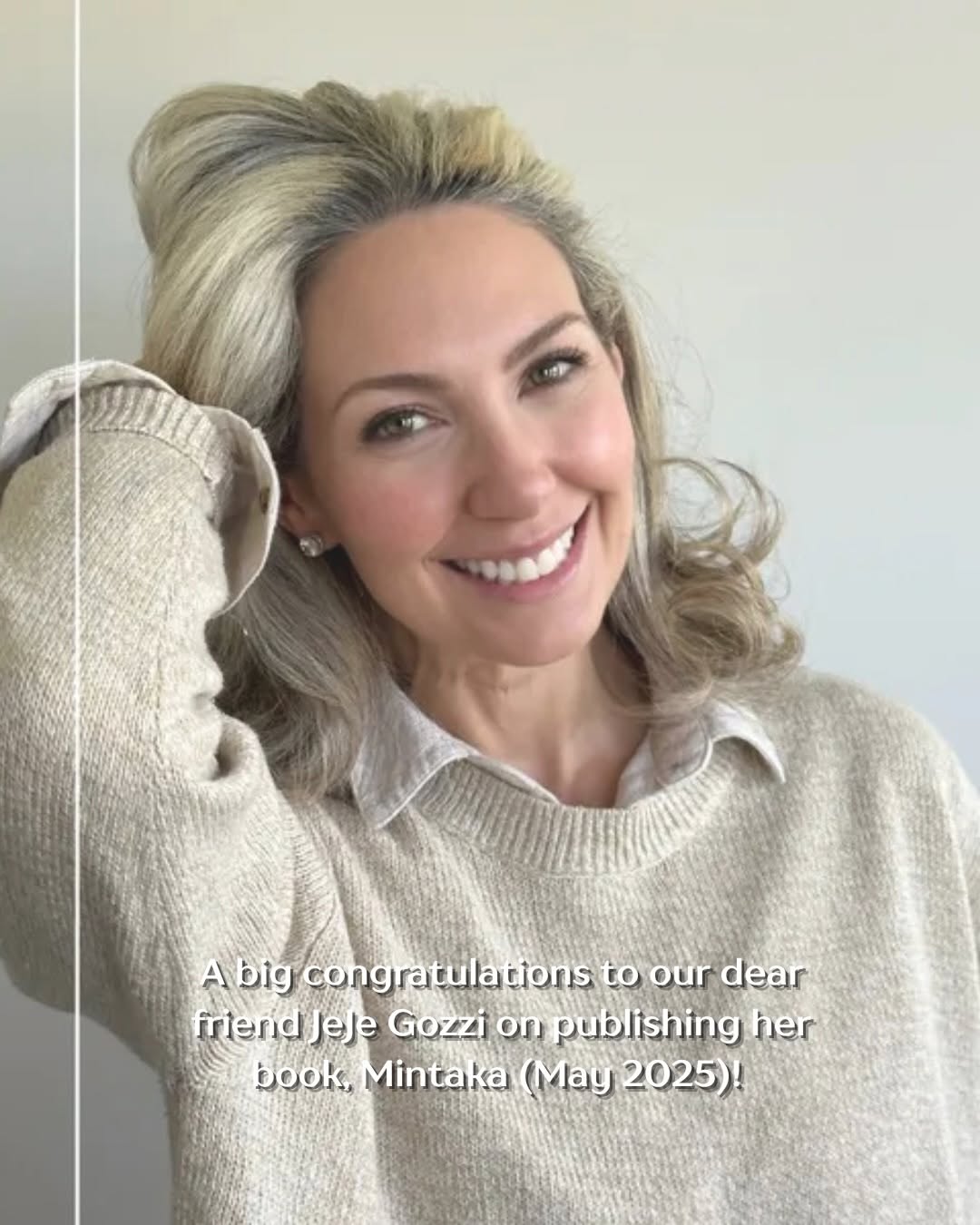 Instagram post by Dr. Nicole Hayre: Shouting out our amazing friend JeJe Gozzi on her book Mintaka, released in May 2025! We’re especially thankful for the steady support and p…