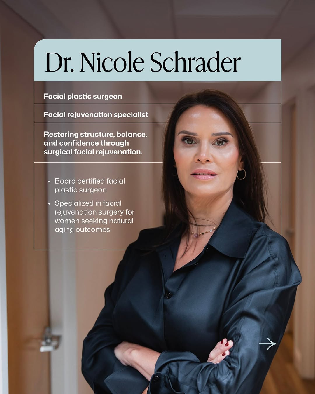 Instagram post by Dr. Nicole Schrader: Dr. Schrader approaches facial rejuvenation differently; she specializes in restoring balance and support for a version of you that still fe…