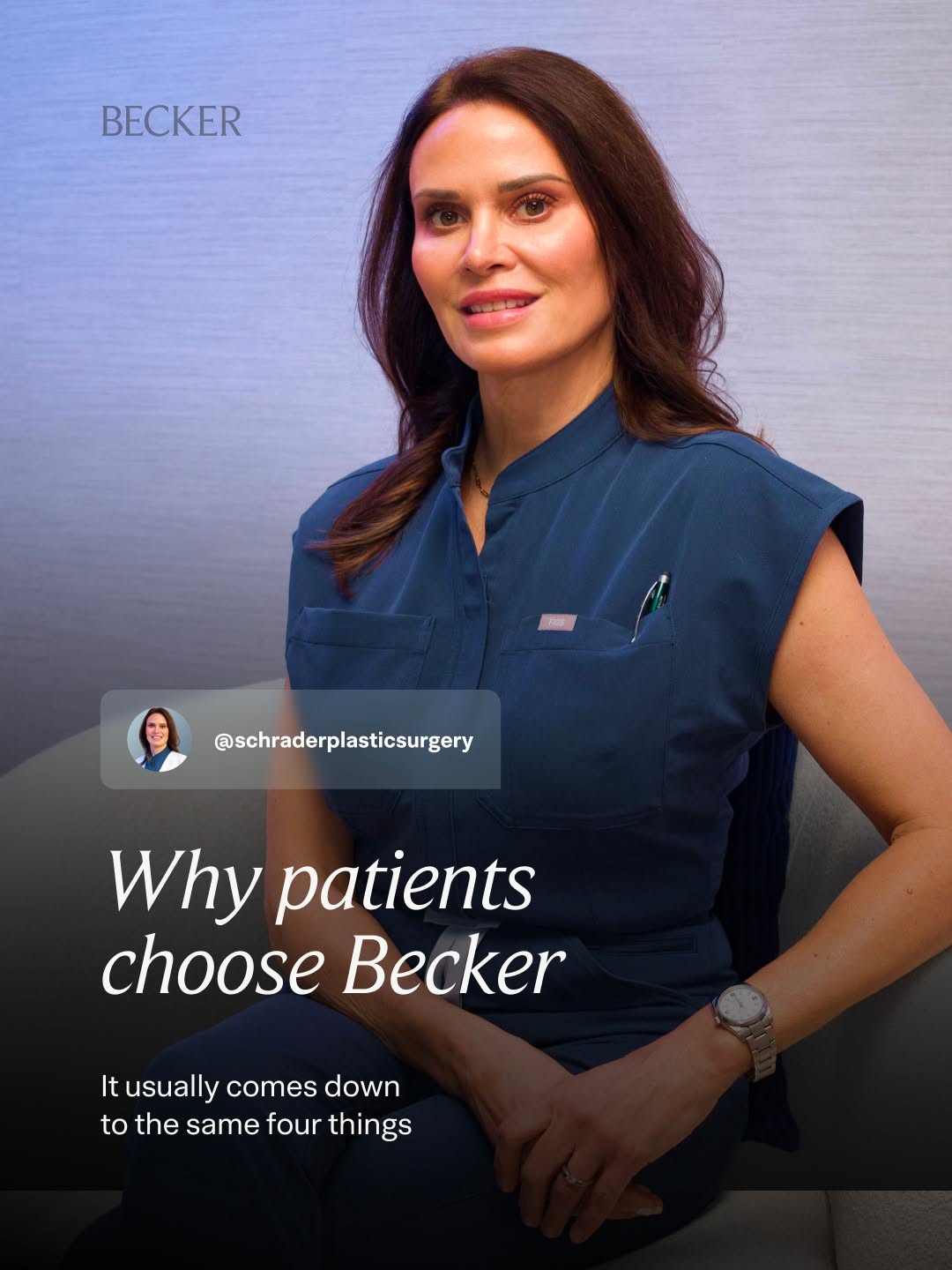 Instagram post by Dr. Nicole Schrader: Our patients arrive from different starting points, but the reason they choose to stay is the same. ✨