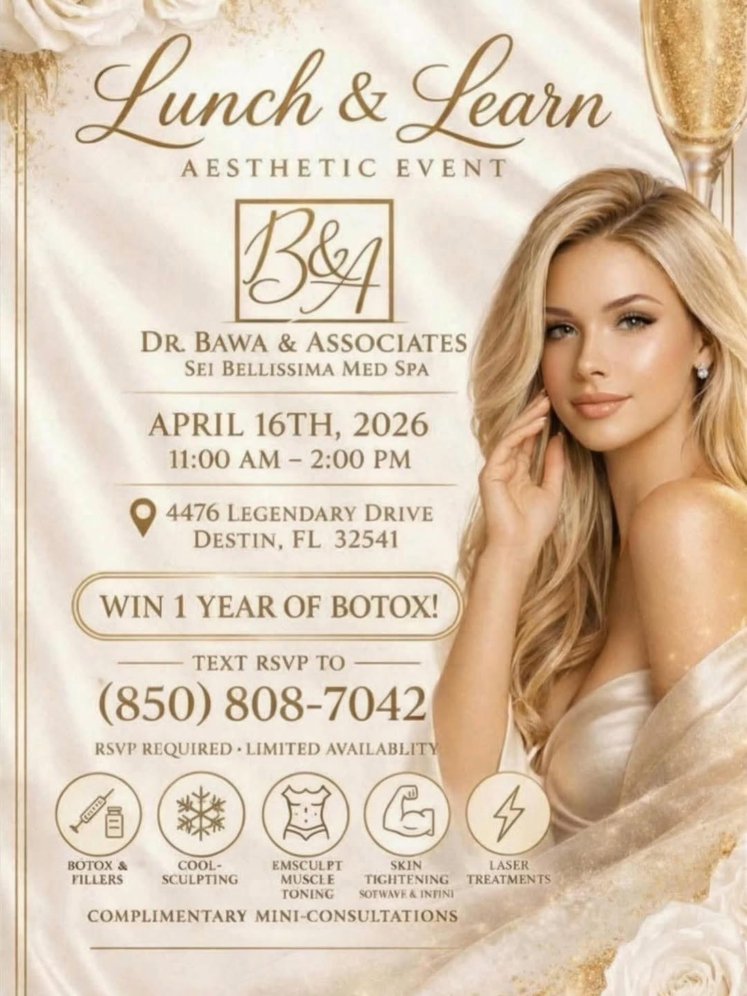 Instagram post by Dr. Nitin Bawa: ✨You’re Invited✨ Join us for an exclusive day of beauty, body sculpting, and rejuvenation. Event Highlights • Complimentary Consultations • …