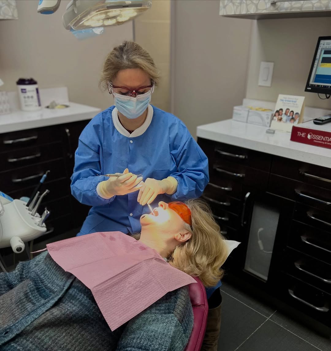 Instagram post by Dr. Oleg Vinson: Routine cleaning in progress. #rdh #dentistry #dental #dentalhygiene #dds