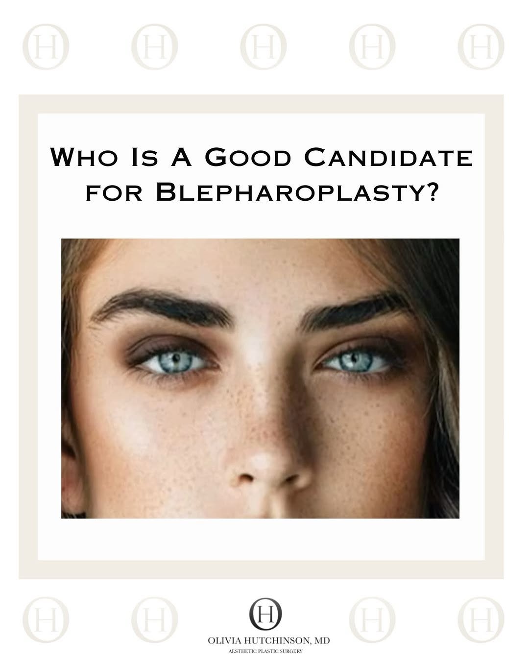 Instagram post by Dr. Olivia Hutchinson: An eyelid lift, or blepharoplasty, is cosmetic plastic surgery designed to improve the appearance and contour of your eyes. It produces a mo…
