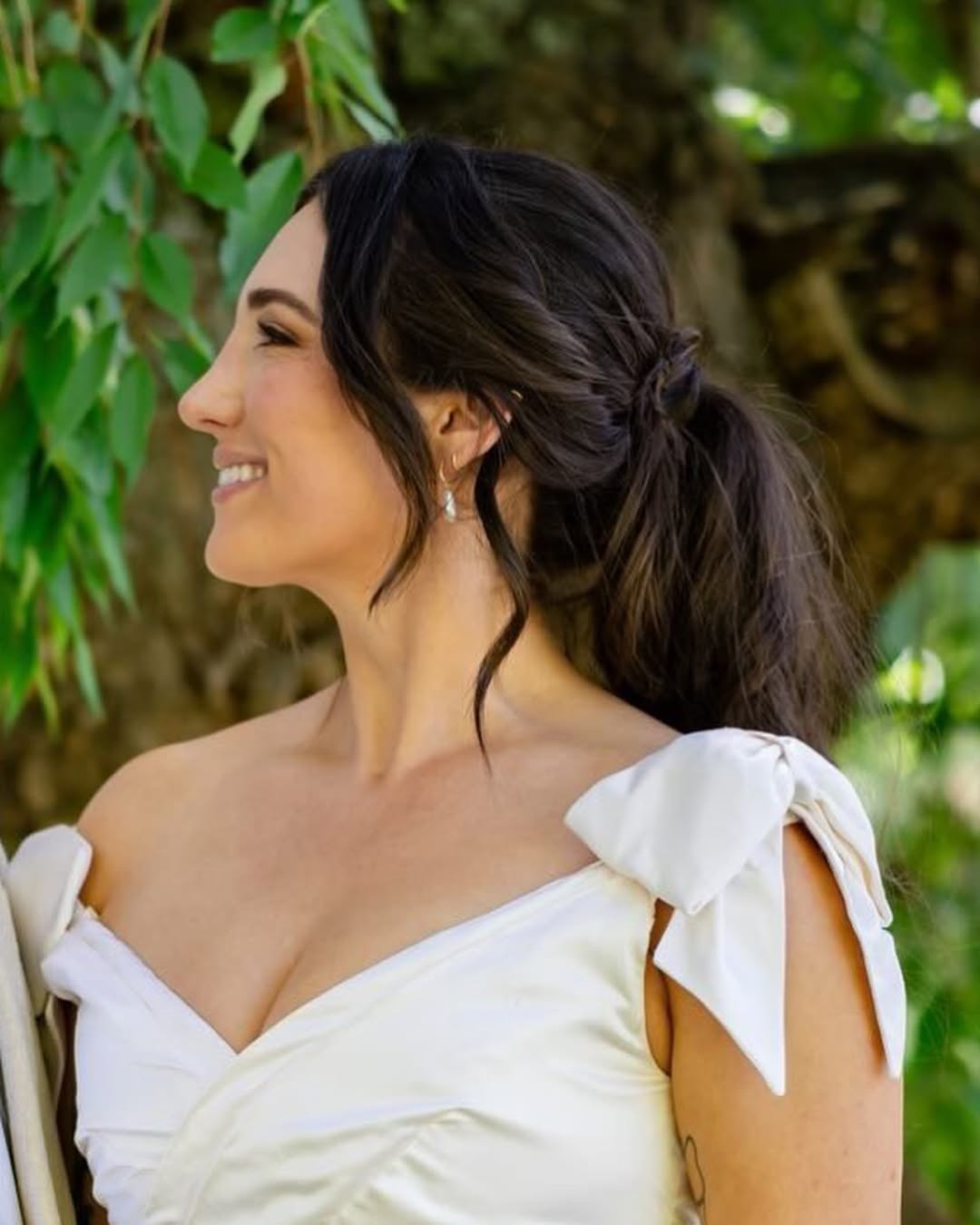 Instagram post by Dr. P. Alex Montague: We were so excited to receive these beautiful wedding photos from our patient. 🤍✨ After her rhinoplasty with Dr. Alex Montague for both fun…