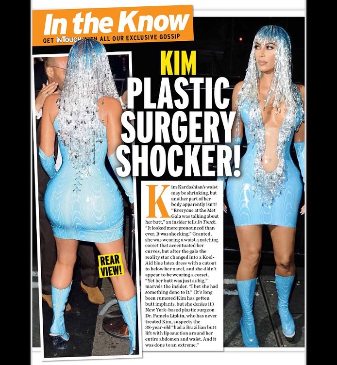 Instagram post by Dr. Pamela R. Lipkin: Fresh off the Press, World renowned Plastic Surgeon Dr. Pamela Lipkin gives insight to Kim’s Bootylicious derrière!! . . . . . #botox #cosme…