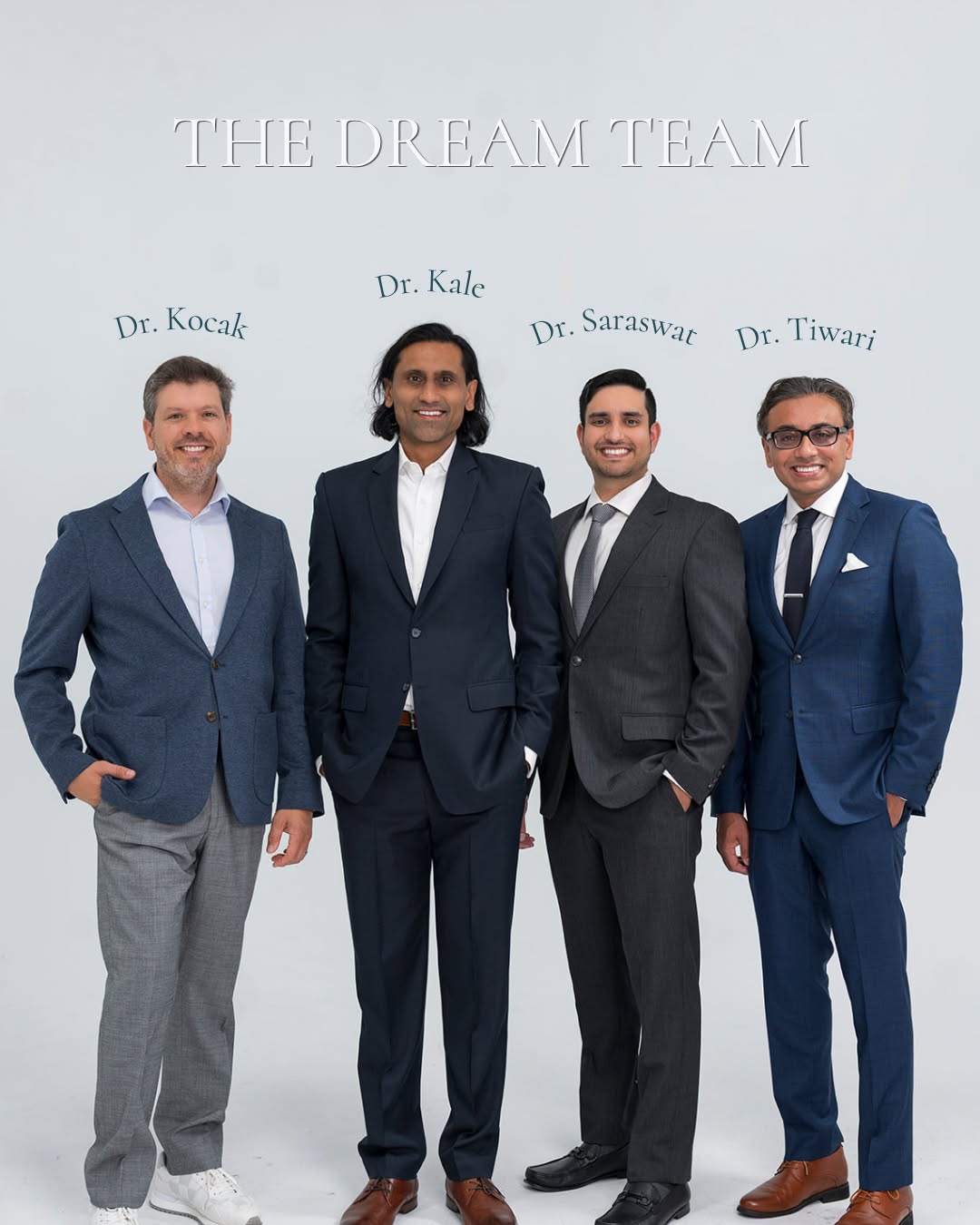 Instagram post by Dr. Pankaj Tiwari: Do these faces look familiar to you? 🤭 Our dream team! ✨️ #columbusplasticsurgeons #ohioplasticsurgeon