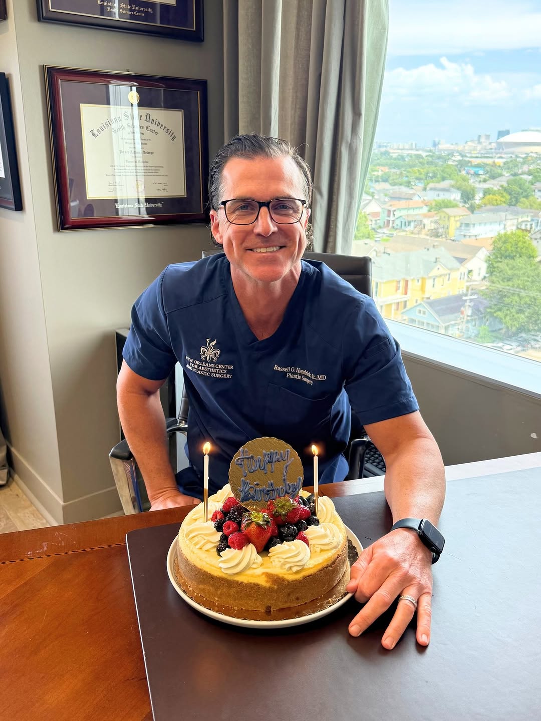 Instagram post by Dr. Parker A. Velargo: Happy Birthday to the one & only Dr. Hendrick! 🎂✨ We couldn't let the day go by without showing him some love! We are so grateful to have h…