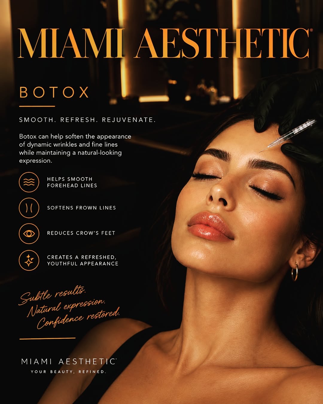 Instagram post by Dr. Pat Pazmino: BOTOX ✨ Smooth. Refresh. Rejuvenate. Botox can help soften the appearance of dynamic wrinkles and fine lines while maintaining a natural-loo…