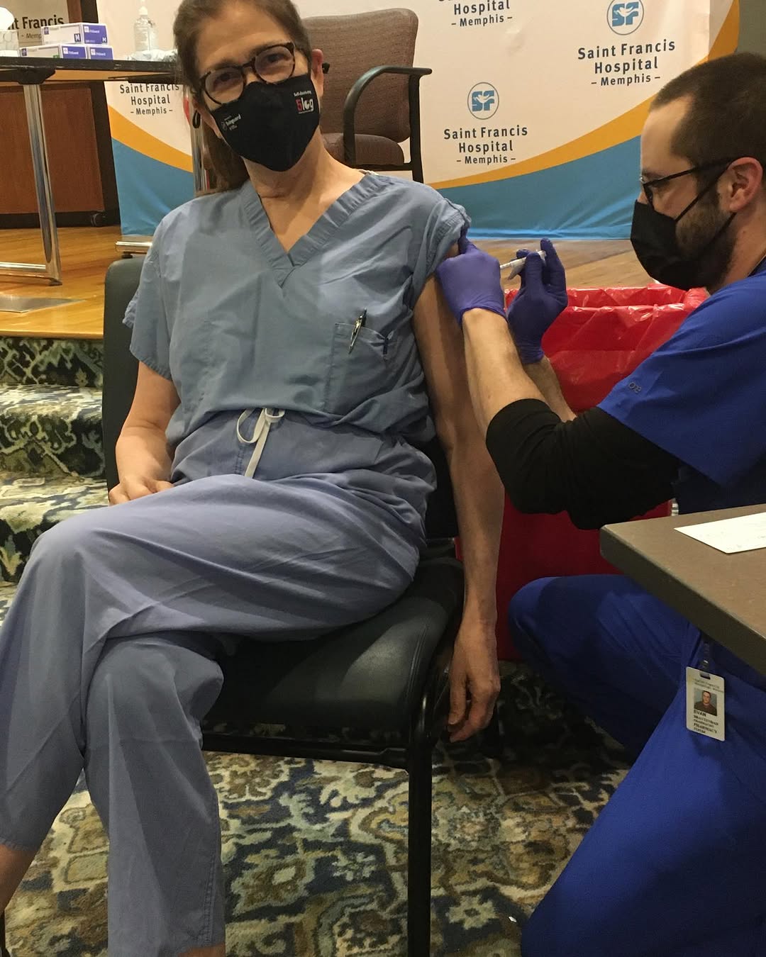 Instagram post by Dr. Patricia L. Eby: Thankful to science and Trump’s funding to push forward vaccine development! Got my vaccine shot yesterday and feel great today! #PfizerBioN…