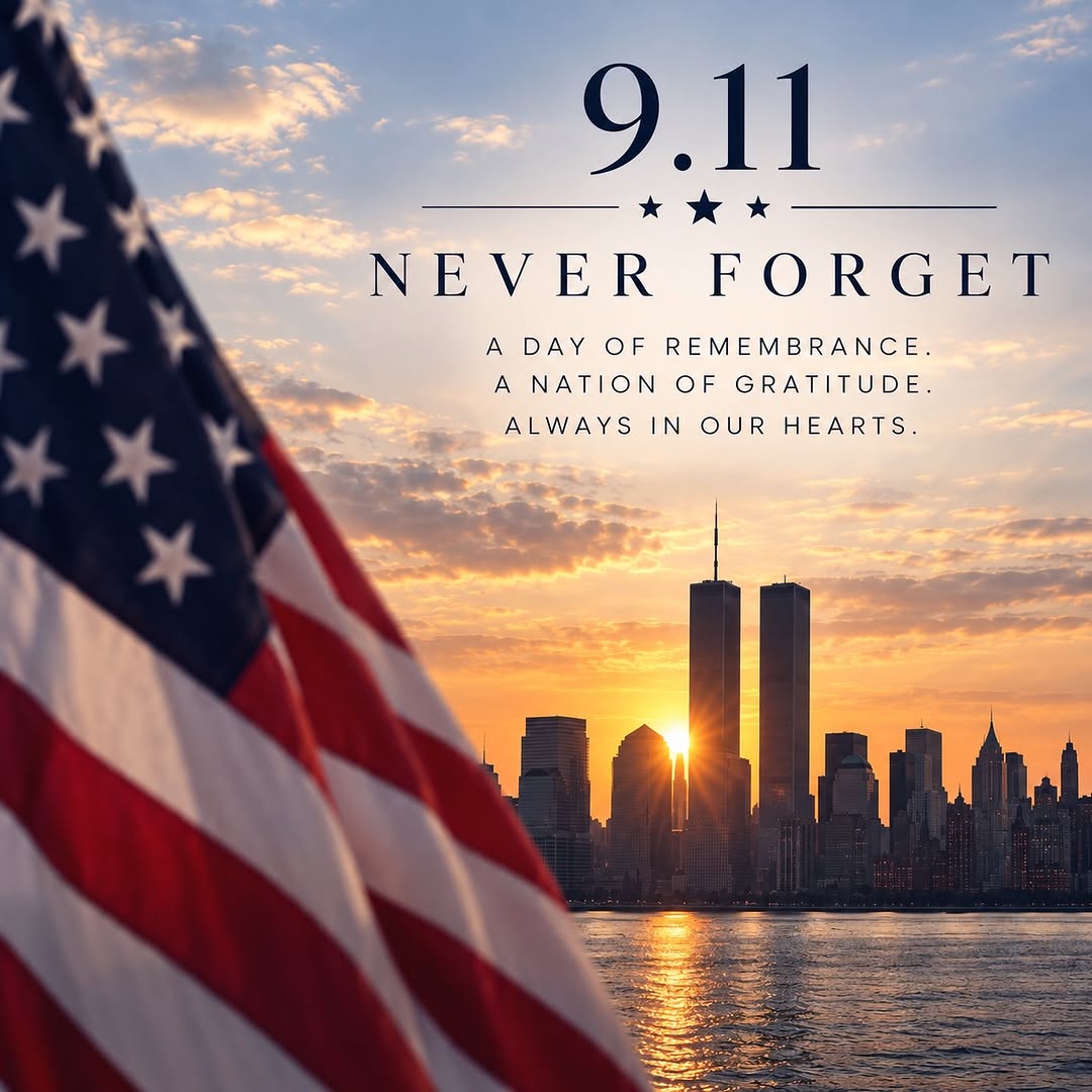 Instagram post by Dr. Patrick J. Budny: Today, we pause to remember September 11, 2001. 🇺🇸 We remember the lives lost, the families forever changed, the heroes who ran toward dan…
