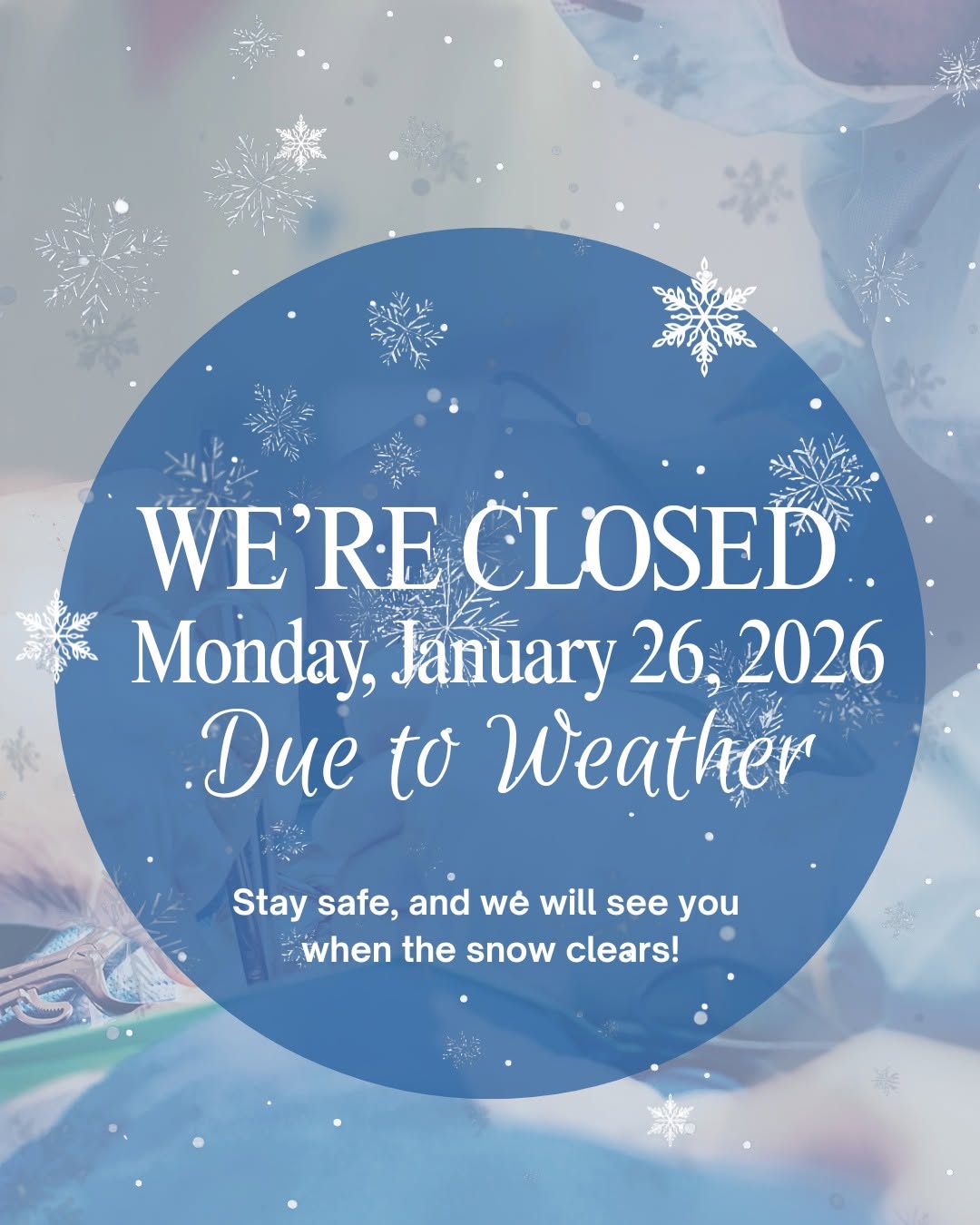 Instagram post by Dr. Paul Sabini: Due to the inclement weather and road conditions, our offices will be closed on Monday, January 26, 2026. Please call before leaving for you…
