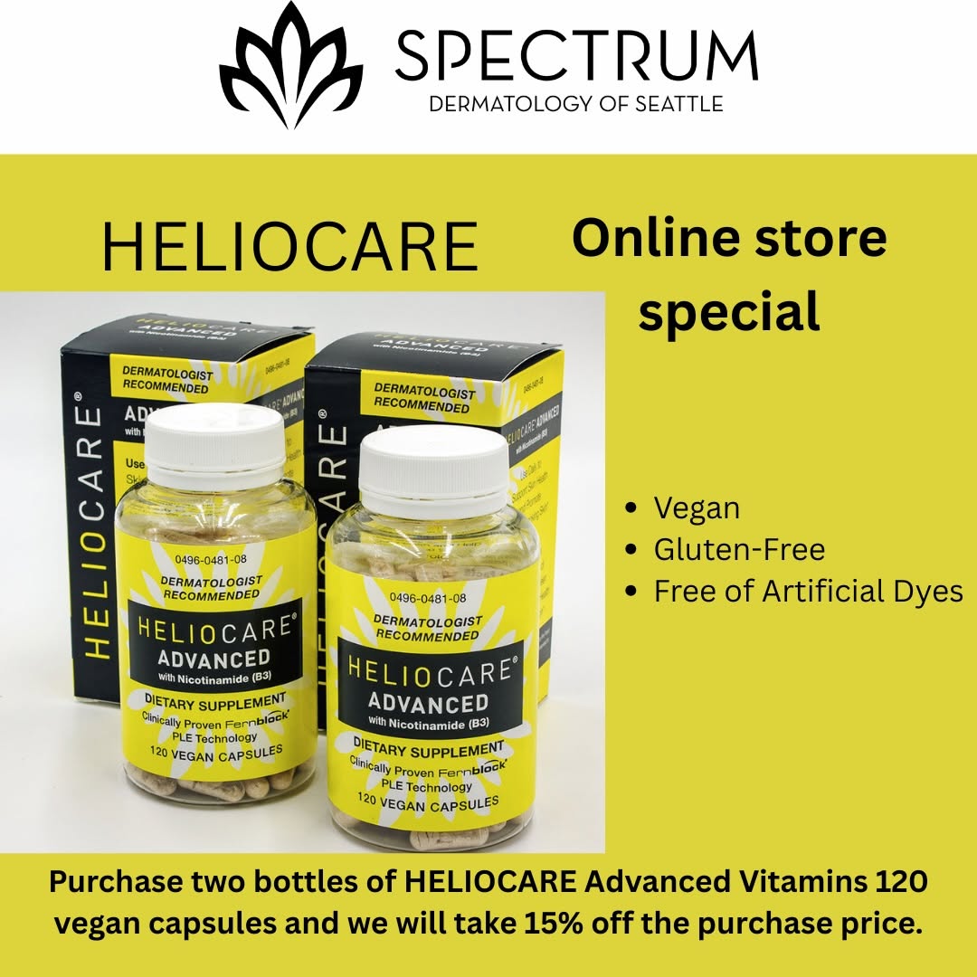 Instagram post by Dr. Paula Zook: Heliocare products are simple, daily dietary supplements made with exclusive Fernblock® Polypodium leucotomos extract (PLE). This natural ex…