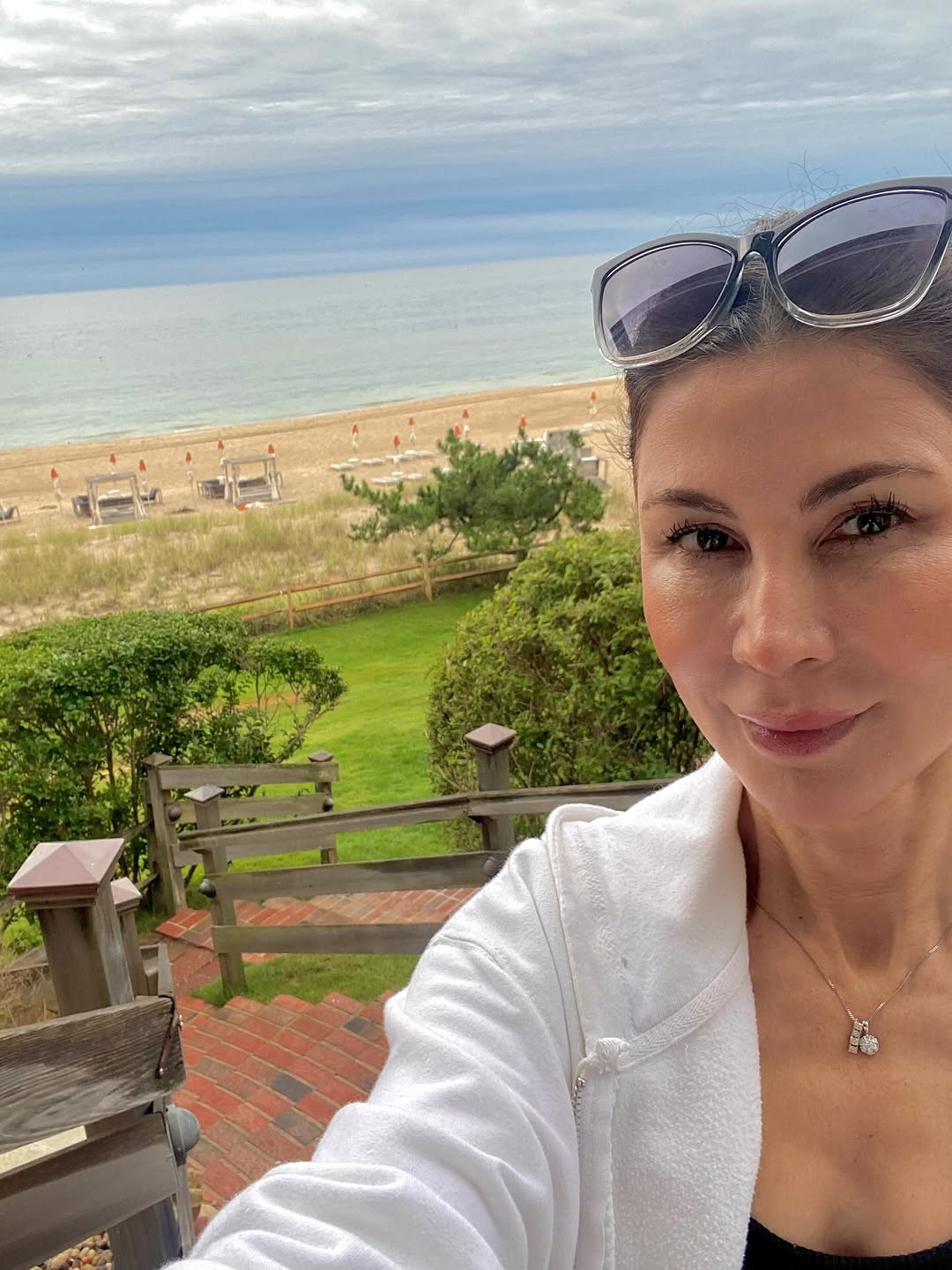 Instagram post by Dr. Pedy Ganchi: Slowing down to take in the stunning sights and sounds of the Atlantic ocean in the fall- so peaceful, sunny, cool☀️& relaxing. @gurneysreso…