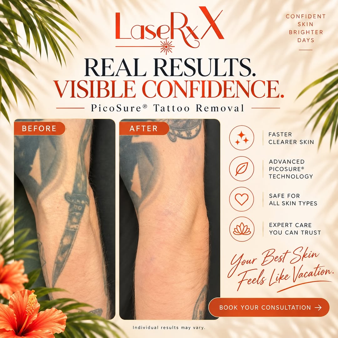 Instagram post by Dr. Peiman Berdjis: Real progress takes time. ✨ PicoSure® uses ultra-short picosecond pulses to break tattoo pigment into smaller particles, allowing the body t…