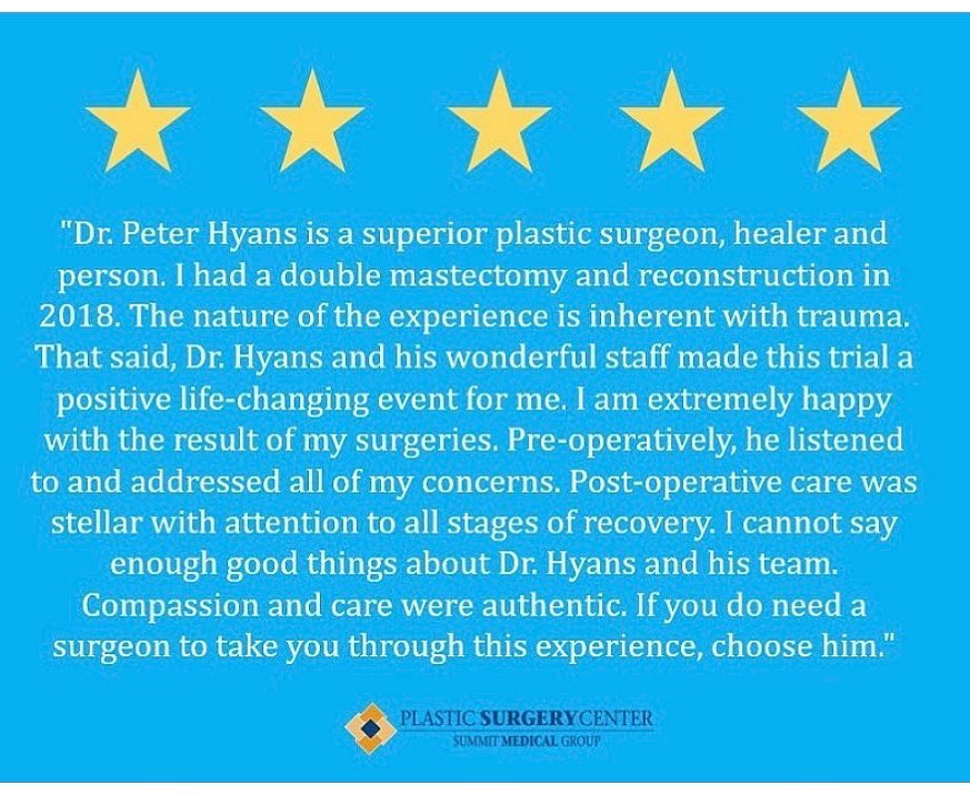 Instagram post by Dr. Peter Hyans: #Repost @plasticsurgerysmg with @get_repost ・・・ A wonderful review from one of Dr. Hyans' happy patients! . . . #plasticsurgery #plasticsurg…