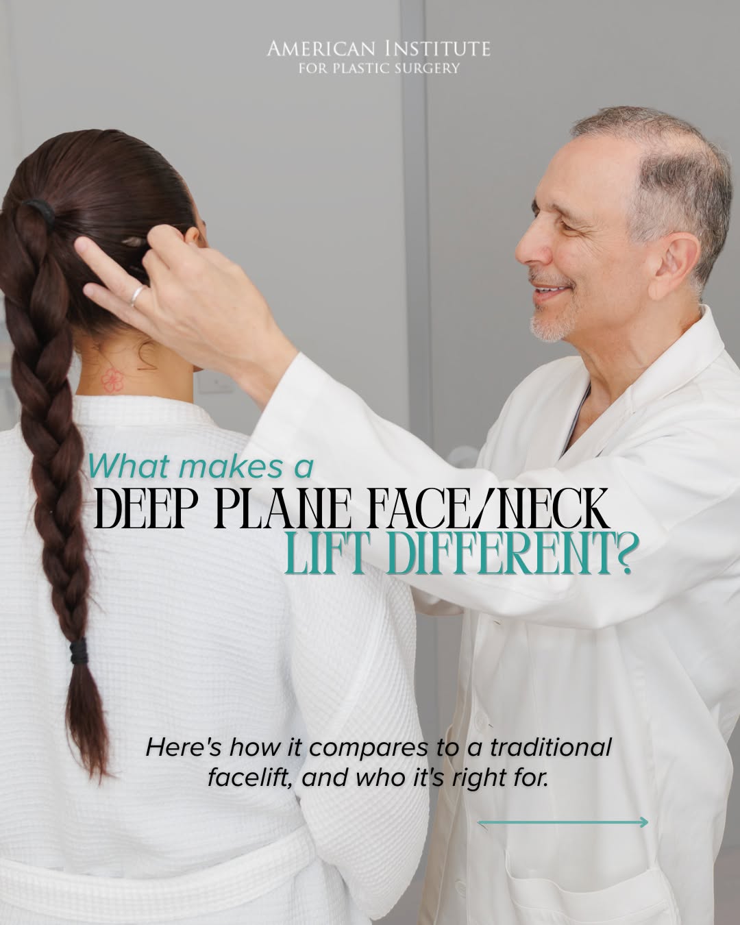 Instagram post by Dr. Peter Raphael: A question we get often: "Can I just get my neck done, without a whole facelift?" The honest answer is: it depends, and that's exactly why t…