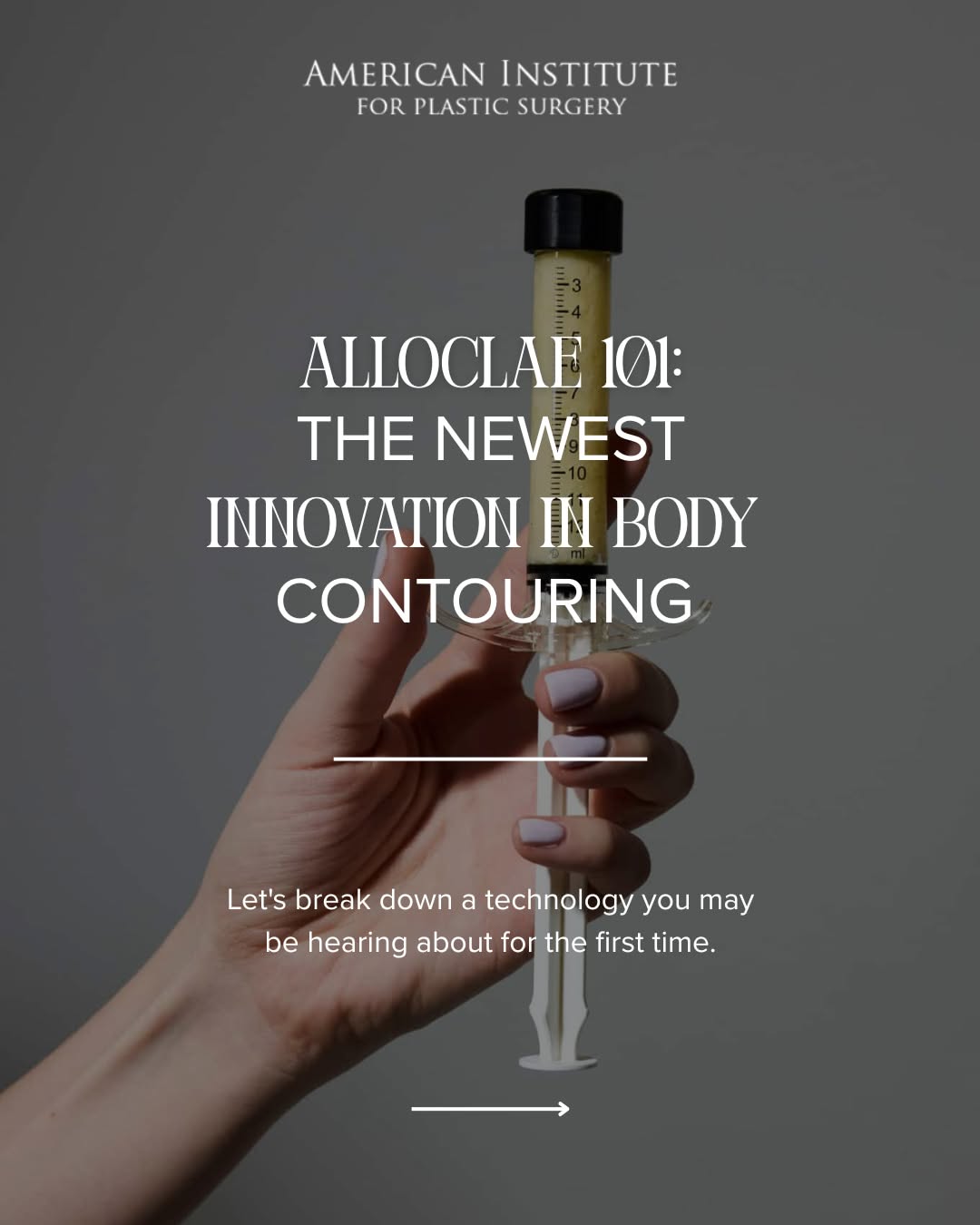 Instagram post by Dr. Peter Raphael: Body contouring just got a major upgrade, and all 4 of our surgeons are on board. 👀 AlloClae is the first donor-derived adipose tissue allo…
