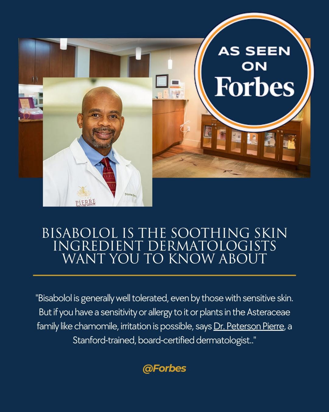 Instagram post by Dr. Peterson Pierre: A huge congrats to our very own Dr. Peterson Pierre for being featured in a recent Forbes article. To read the full article head to this lin…