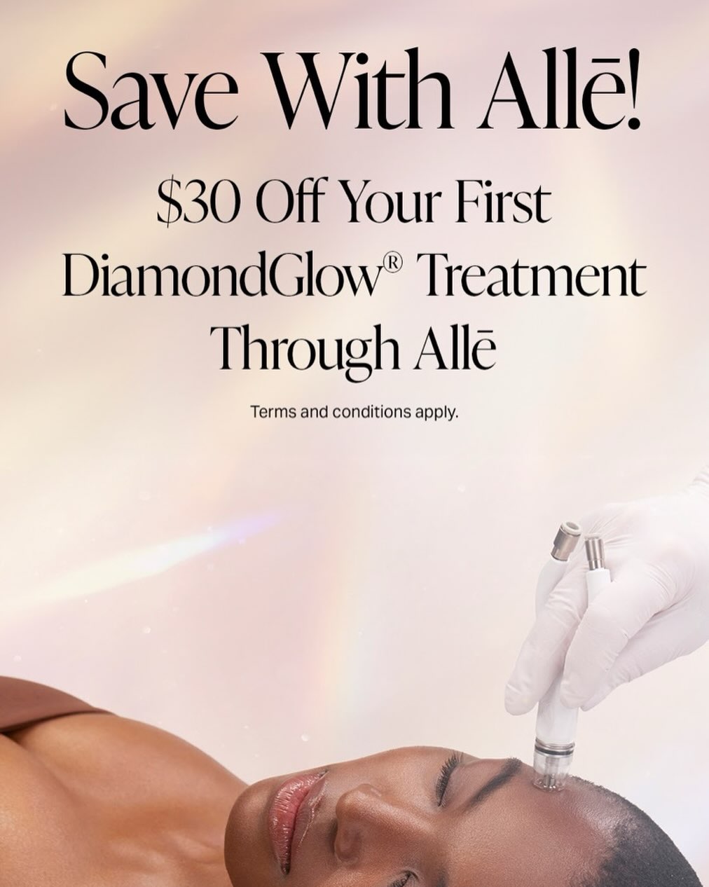 Instagram post by Dr. Peterson Pierre: This is your sign to try a Diamond Glow facial! Book now with Brittany Labbee, our licensed esthetician. Just claim this offer in your Allē …
