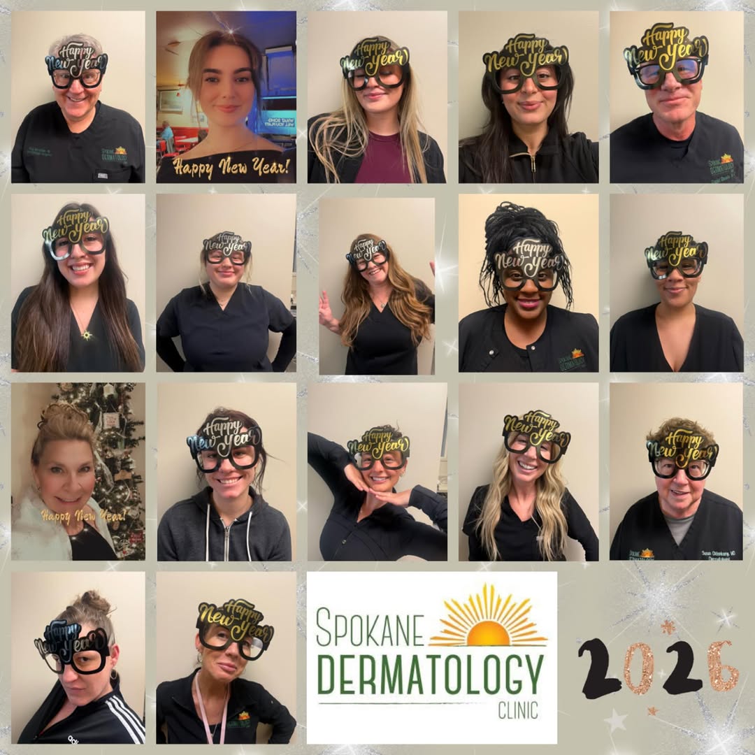 Instagram post by Dr. Phil Werschler: ✨New year. New glow. Same friendly faces.✨ Happy New Year from your Spokane Dermatology Clinic team! 🎉 We’re so thankful for our amazing pa…