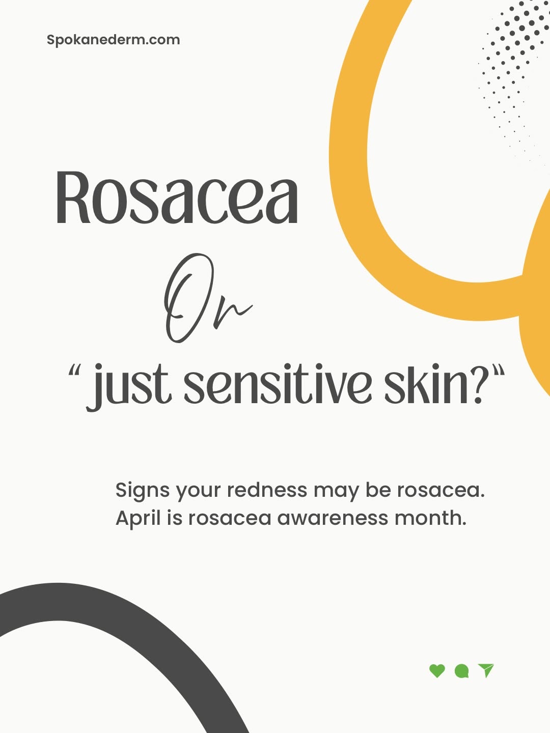 Instagram post by Dr. Phil Werschler: Rosacea is more than occasional flushing. Persistent redness, visible blood vessels, burning, and acne-like bumps may be signs of rosacea. S…