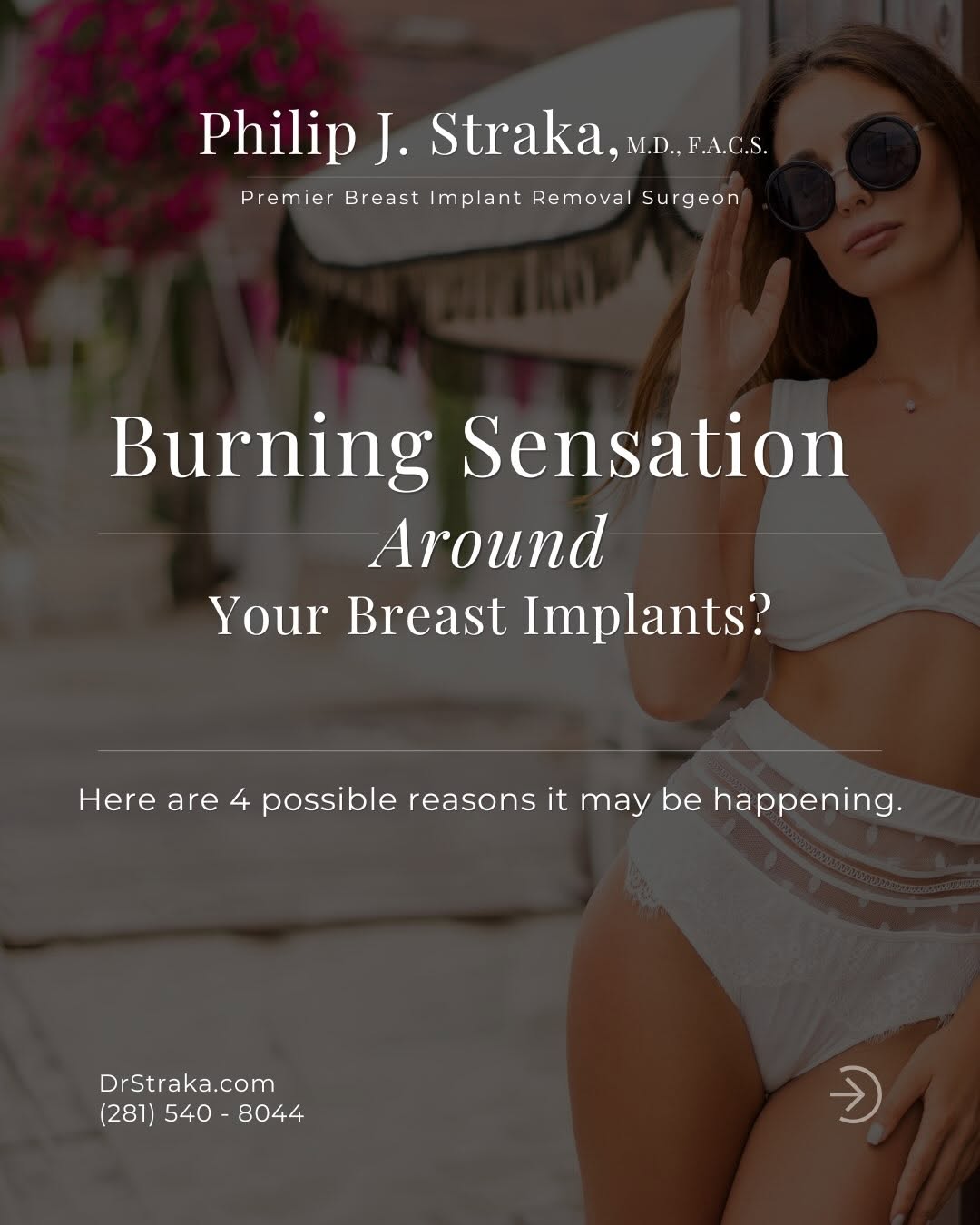 Instagram post by Dr. Philip J. Straka: Why do my breast implants feel like they’re burning? A burning sensation around breast implants can have several possible causes, including …