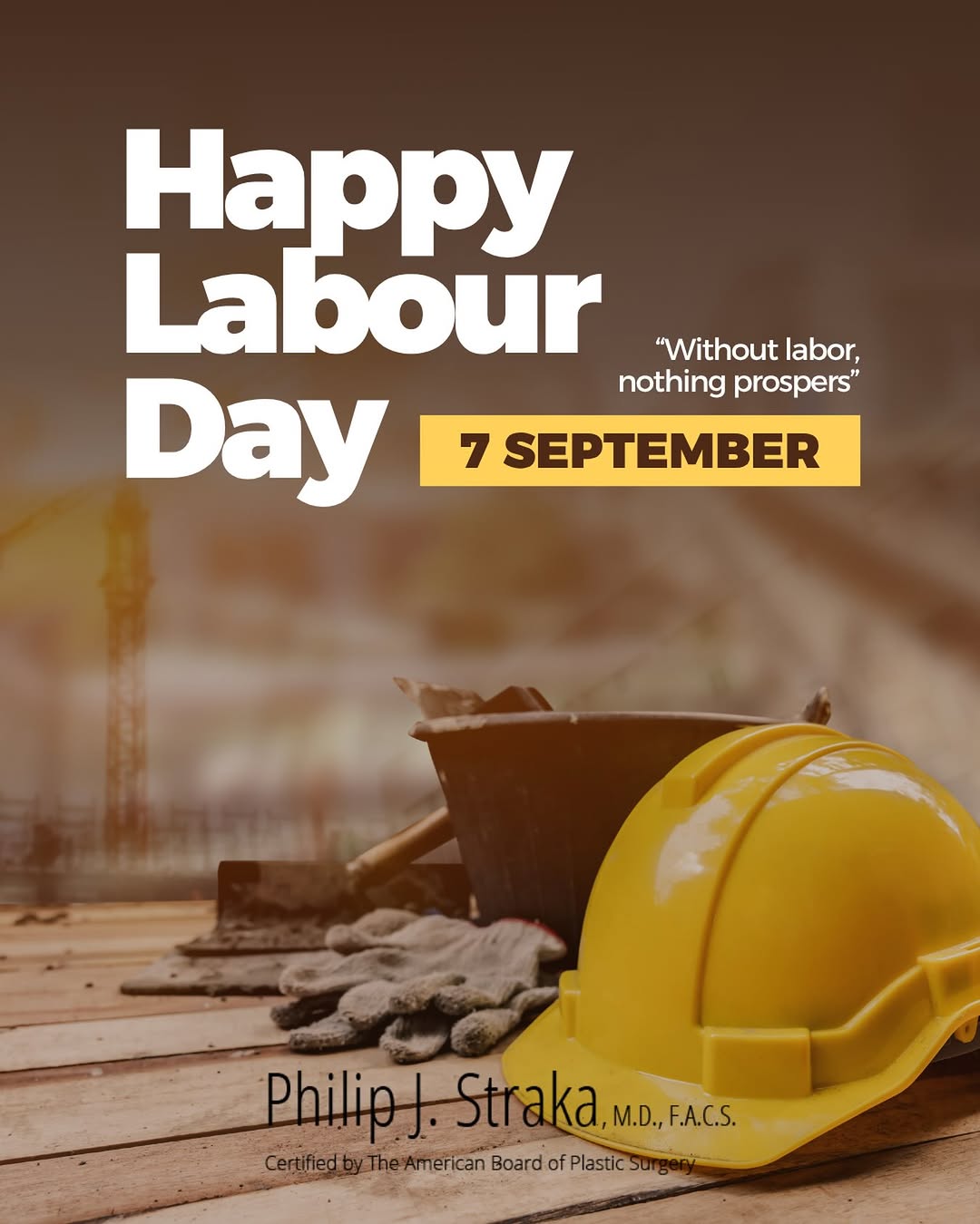 Instagram post by Dr. Philip J. Straka: Happy Labor Day! 🇺🇸 Today, we celebrate the hard work, dedication, and contributions of workers everywhere. Dr. Straka and our entire team…