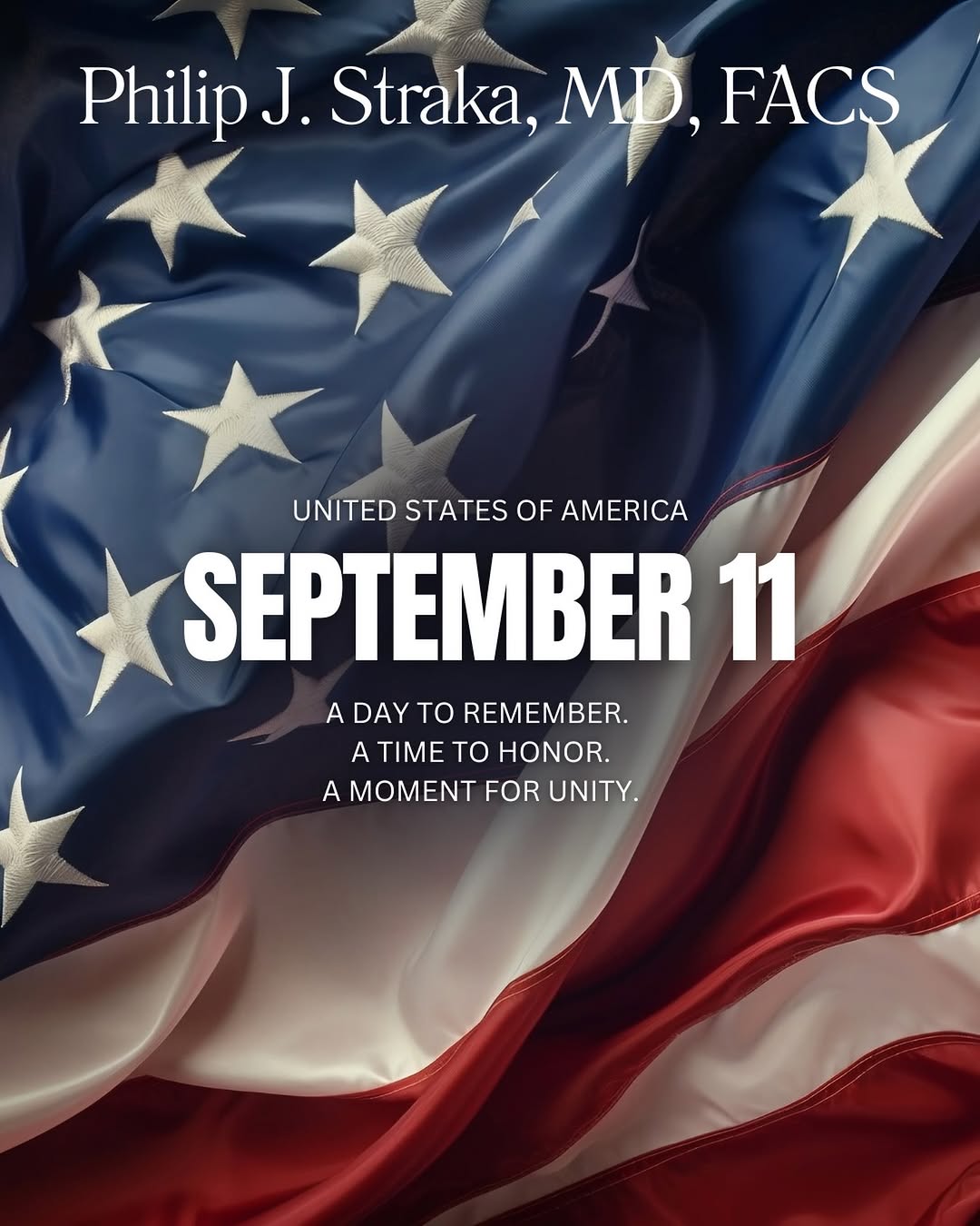 Instagram post by Dr. Philip J. Straka: Today marks 25 years since September 11, 2001. We pause to remember the lives lost, honor the bravery of the first responders, and recognize…