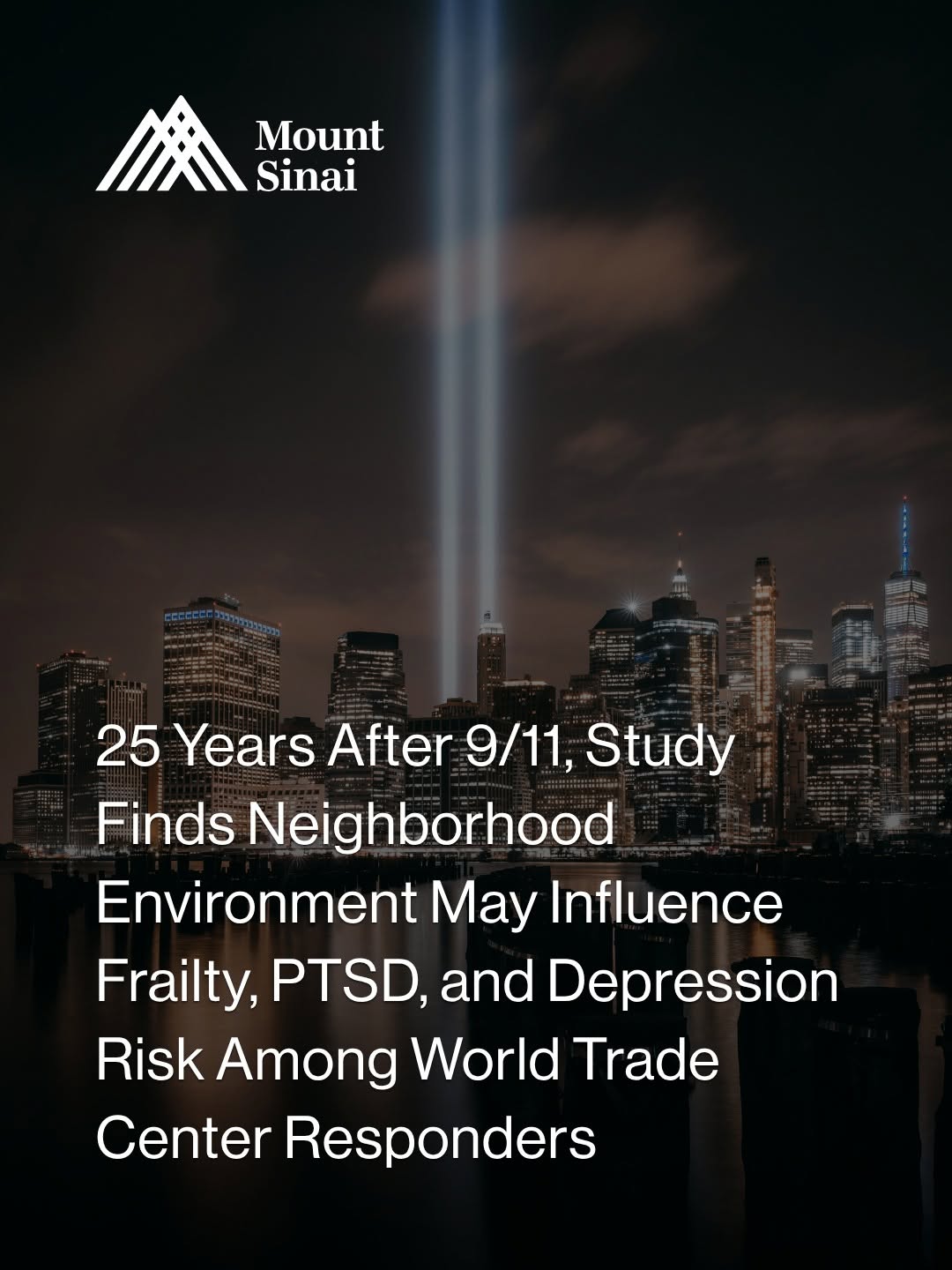 Instagram post by Dr. Philip J. Torina: Twenty-five years after 9/11, researchers at Mount Sinai have found that environmental conditions where World Trade Center responders live m…